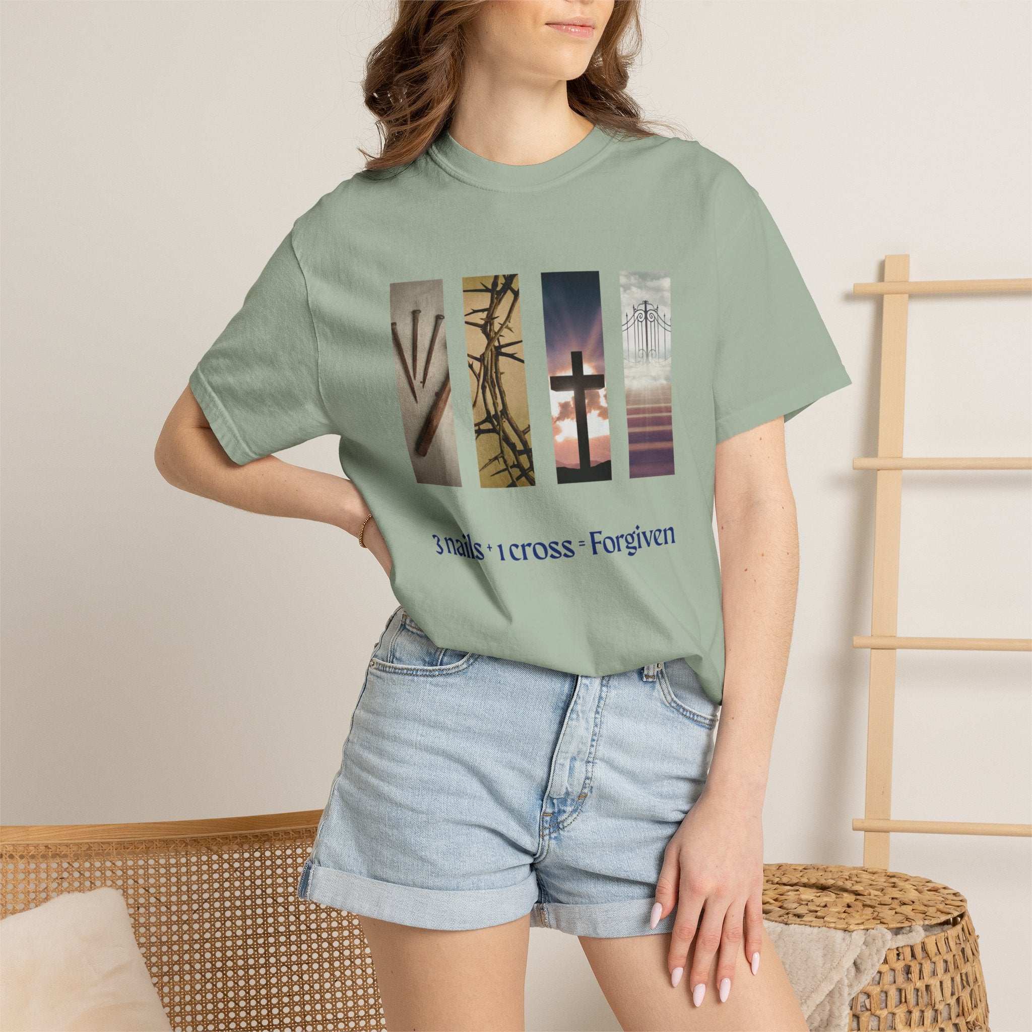 Forgiven Unisex T-Shirt - 3 Nails 1 Cross Design