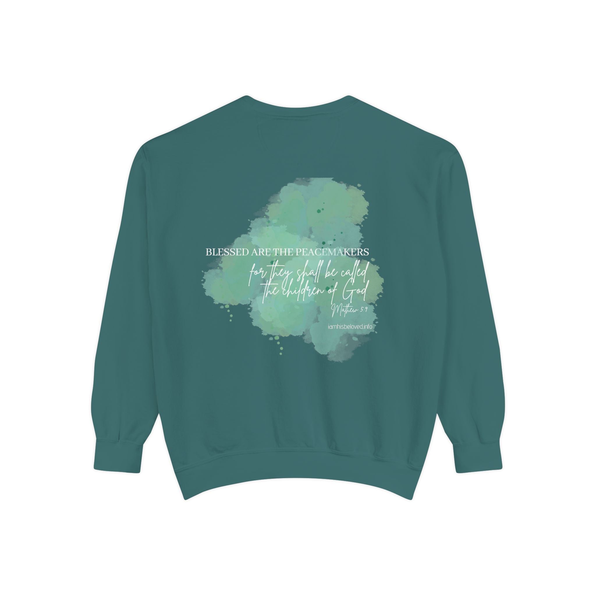 Bee-Attitudes ~ Matthew 5:9 ~ Garment-Dyed Sweatshirt White Letters