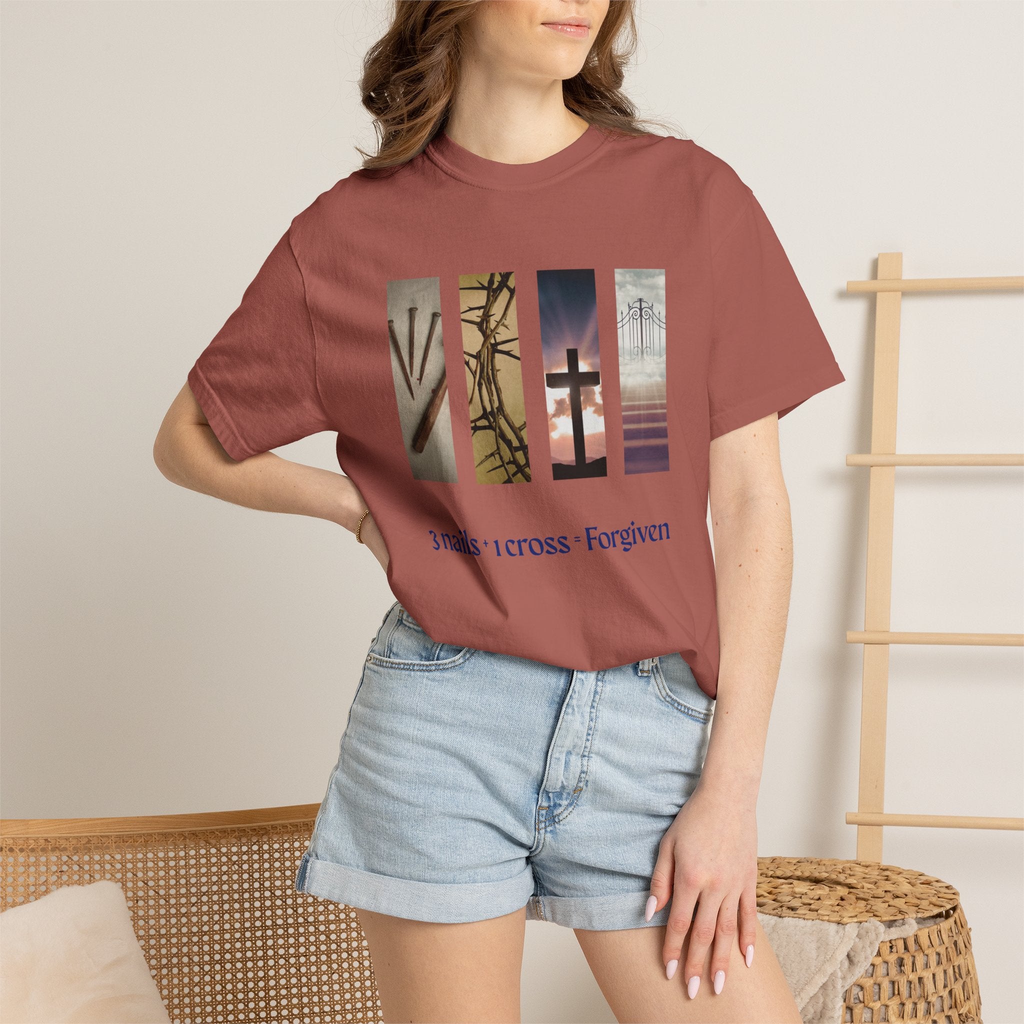 Forgiven Unisex T-Shirt - 3 Nails 1 Cross Design