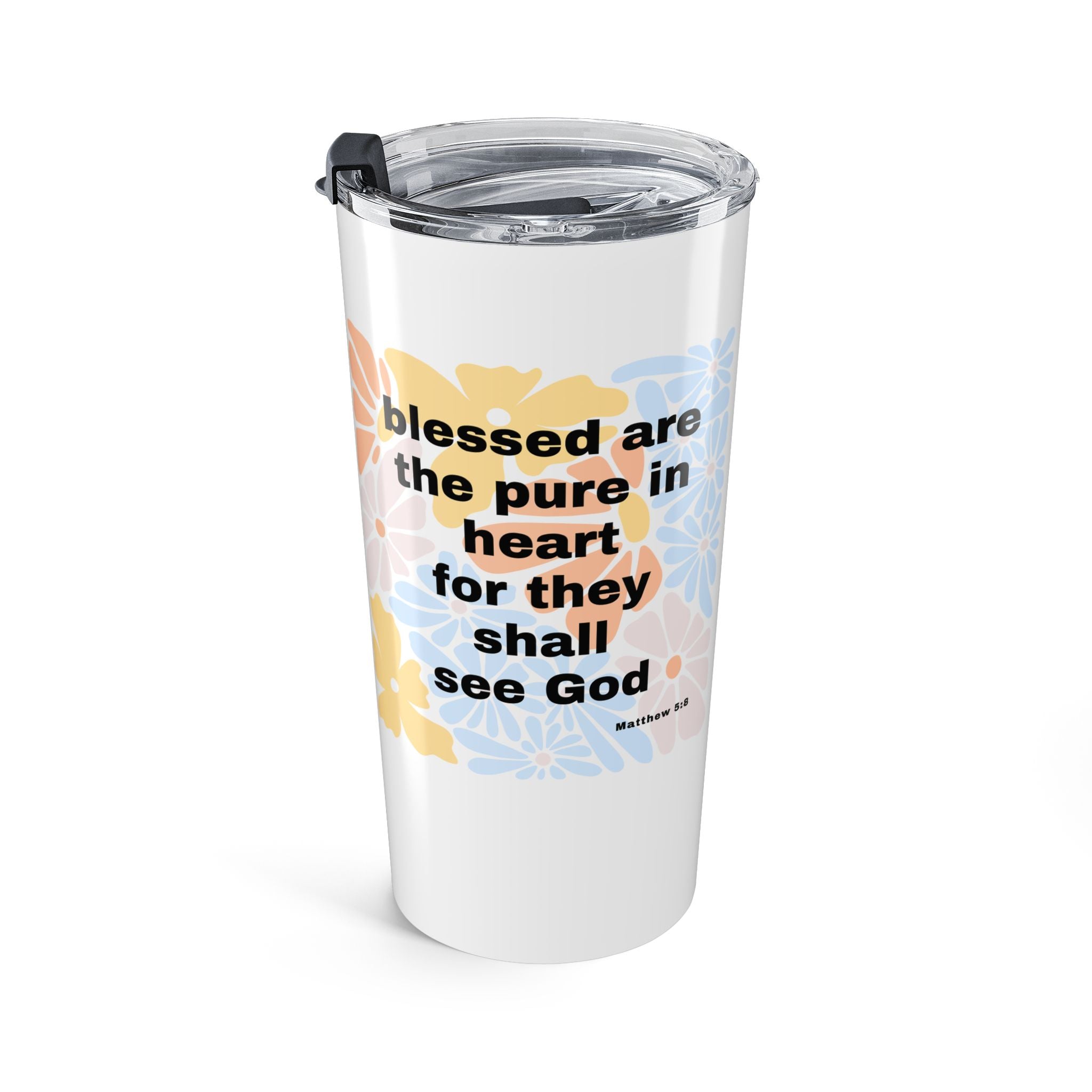 Bee-Attitudes ~ Matthew 5:8 Dark Letters ~ Tumbler 20oz