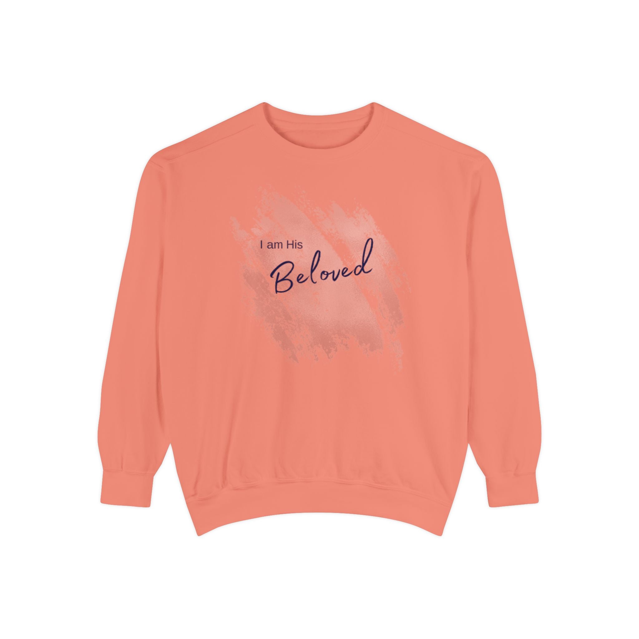 I Am His Beloved Paint Sweatshirt — Garment-Dyed Christian Faith Crewneck