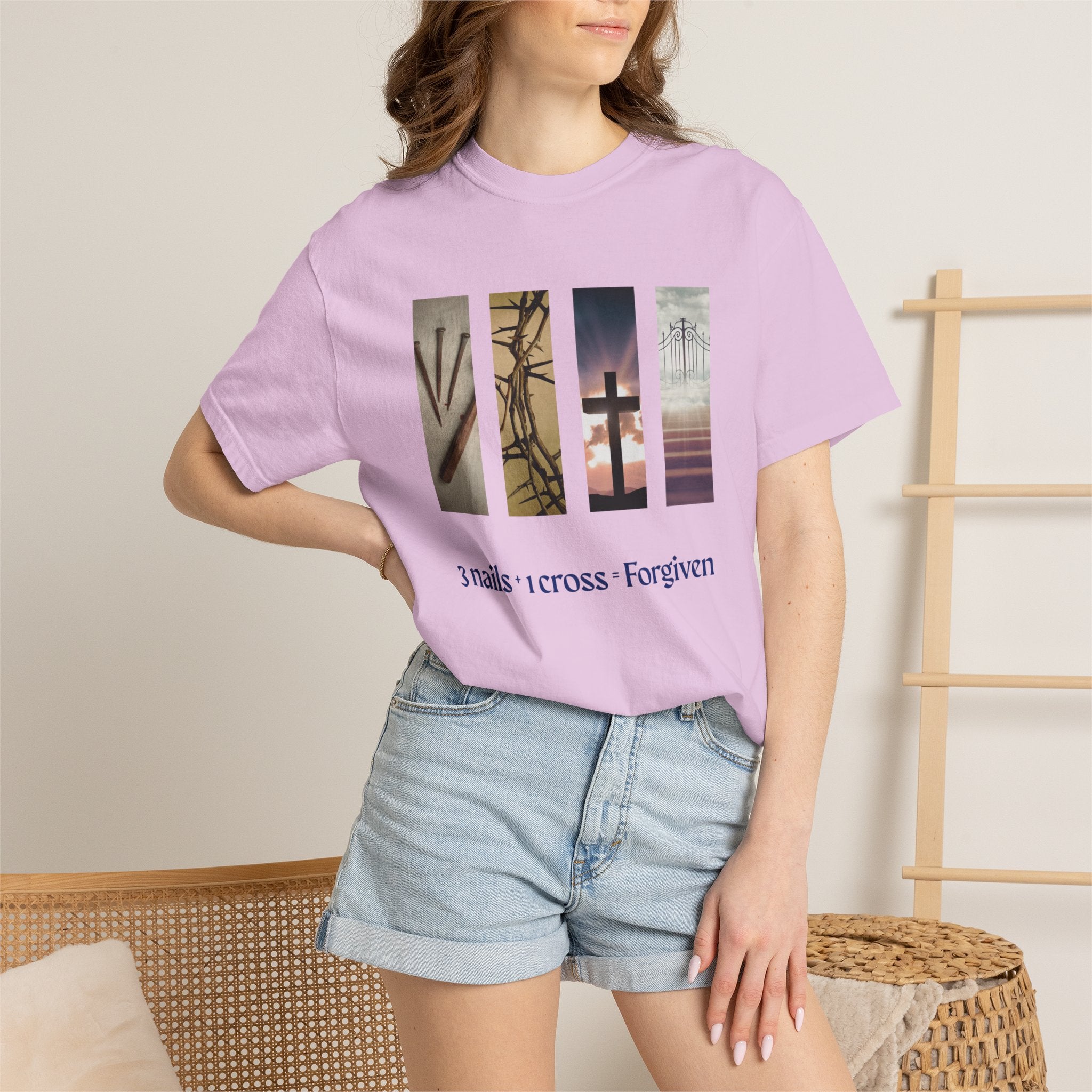 Forgiven Unisex T-Shirt - 3 Nails 1 Cross Design