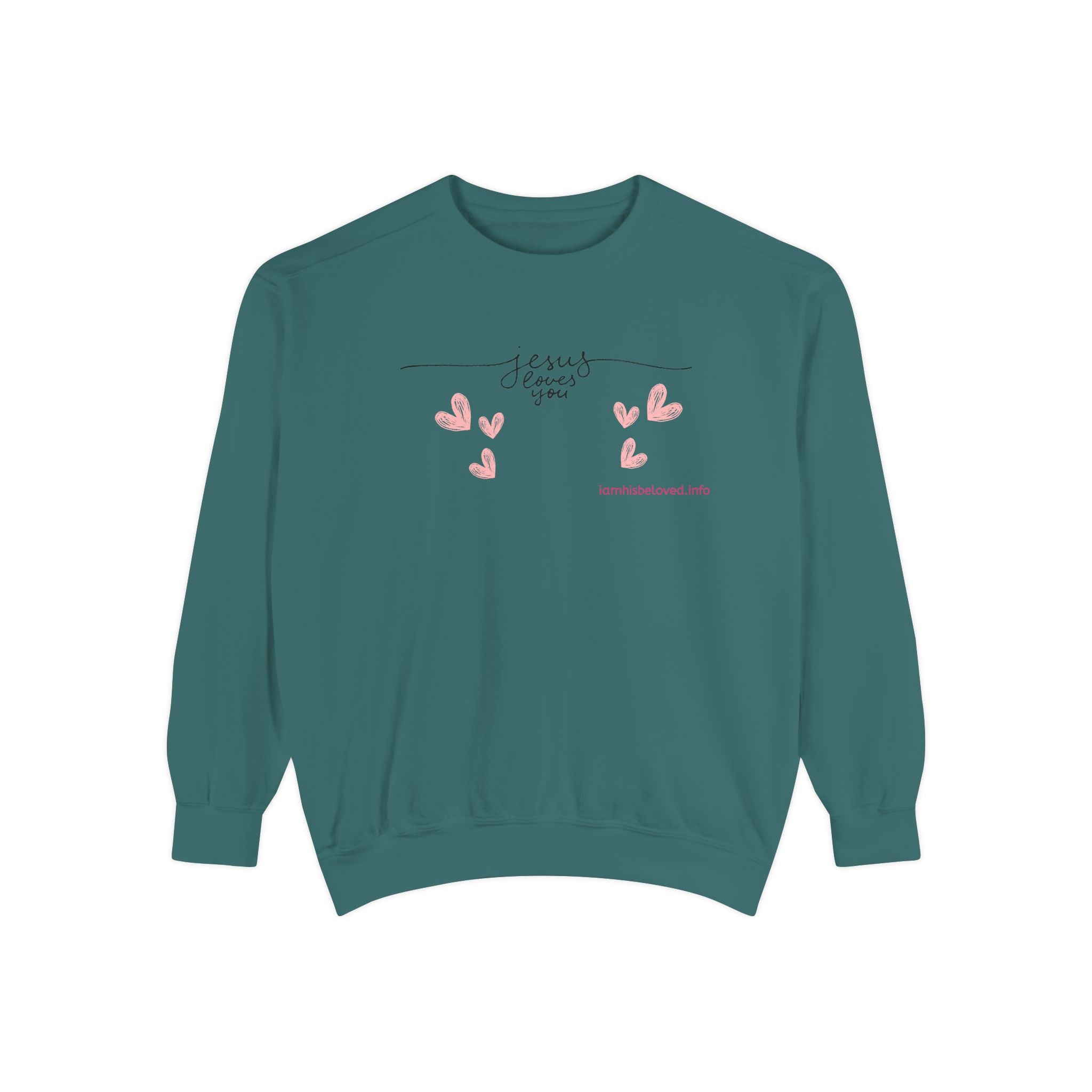 Favorite Hyms ~ Jesus Loves You Garment-Dyed Sweatshirt