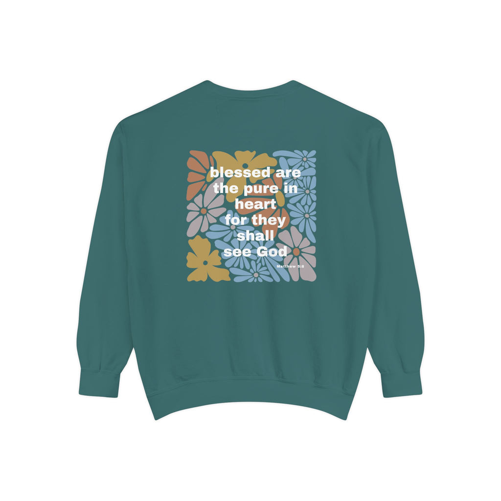 Bee-Attitudes Matthew 5:8 Garment-Dyed Sweatshirt
