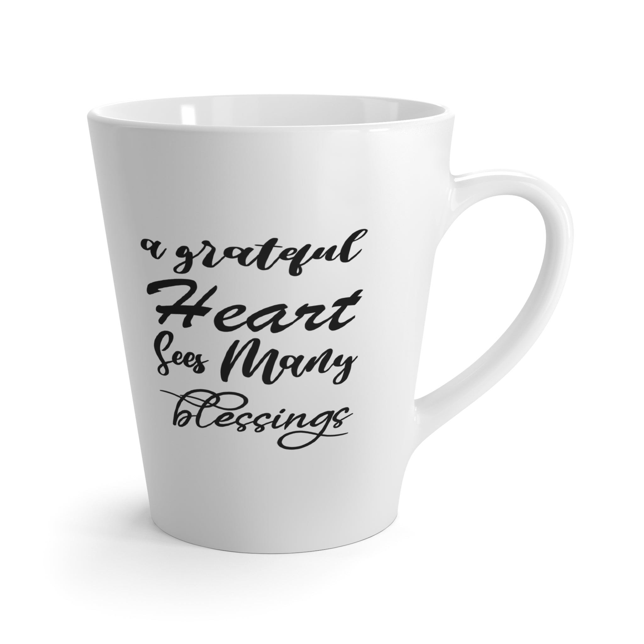 A Grateful Heart Sees Many Blessings Latte Mug