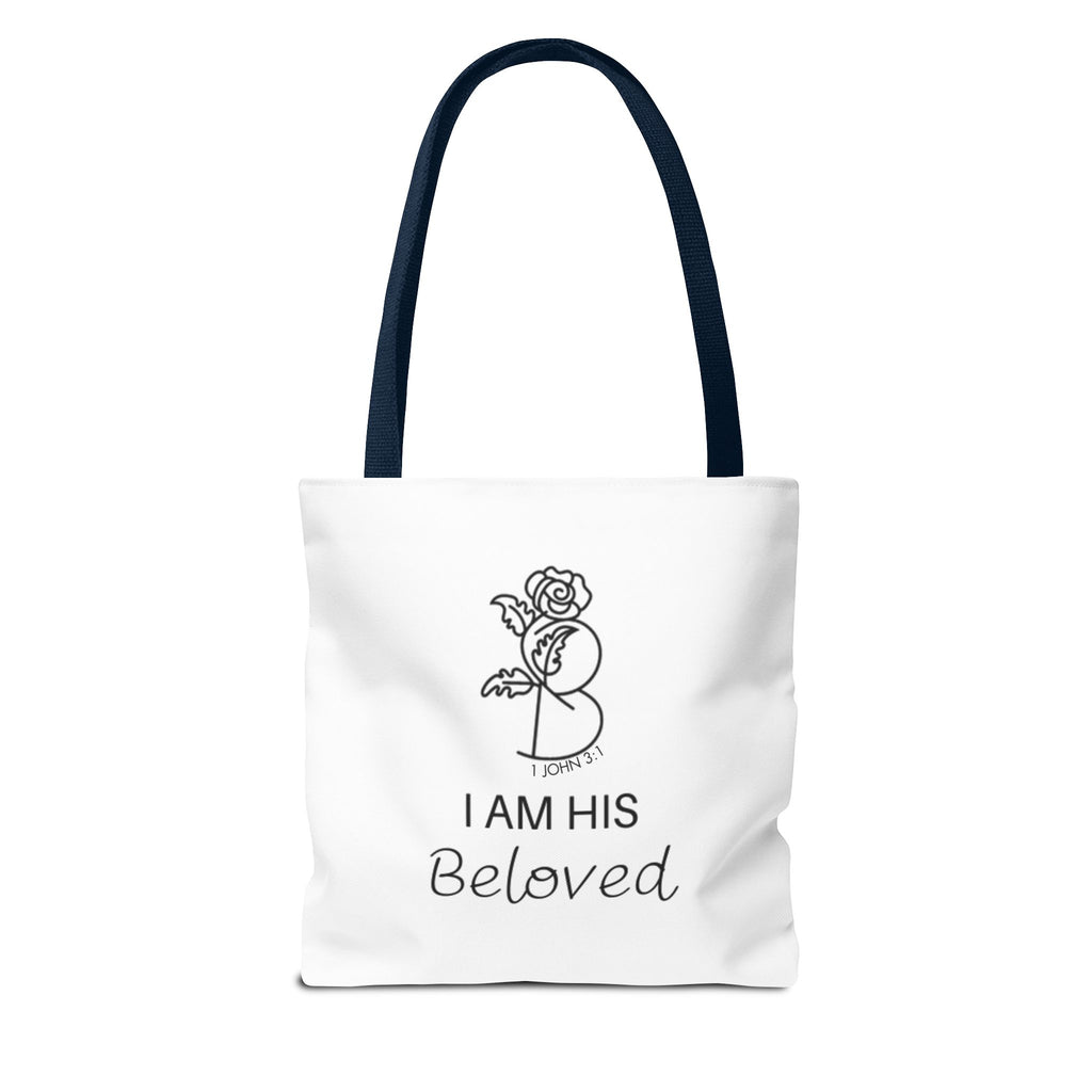 I am His Beloved Tote Bag (AOP)Rose