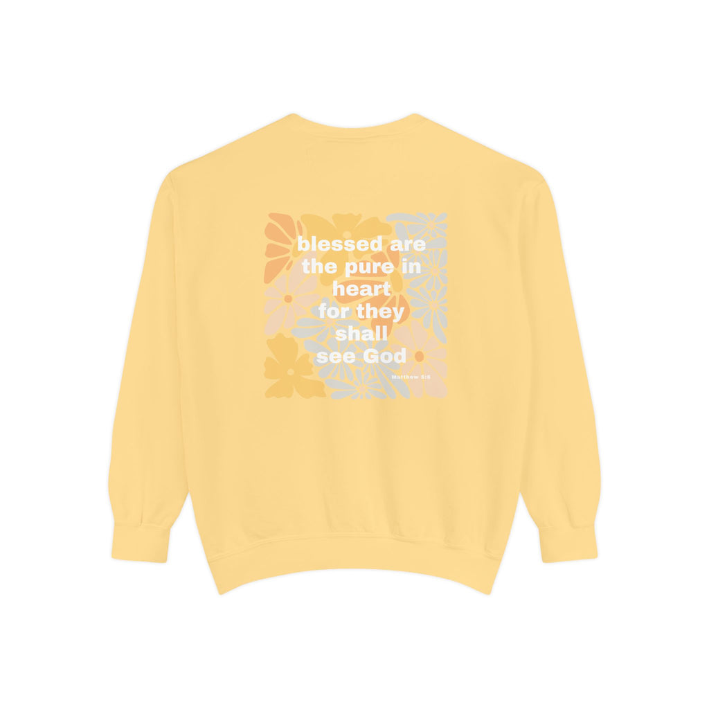 Bee-Attitudes Matthew 5:8 Garment-Dyed Sweatshirt