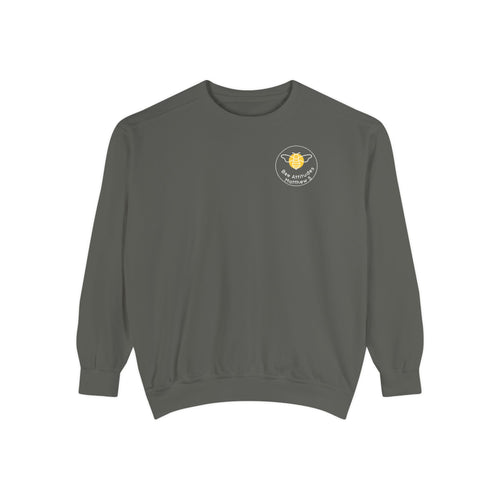 Bee-Attitudes ~ Matthew 5:5 ~ Garment-Dyed Sweatshirt White Letters