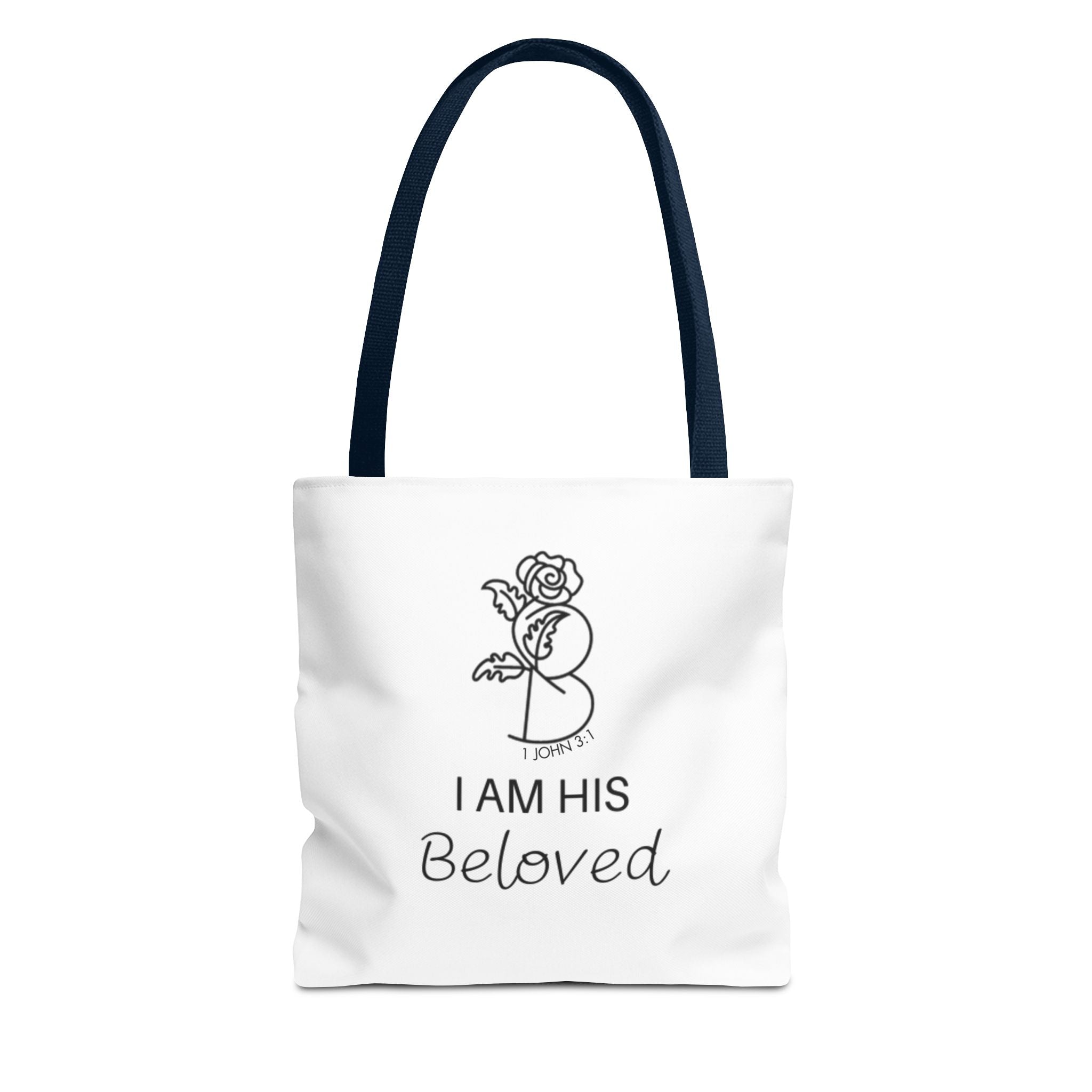I am His Beloved Tote Bag (AOP)Rose