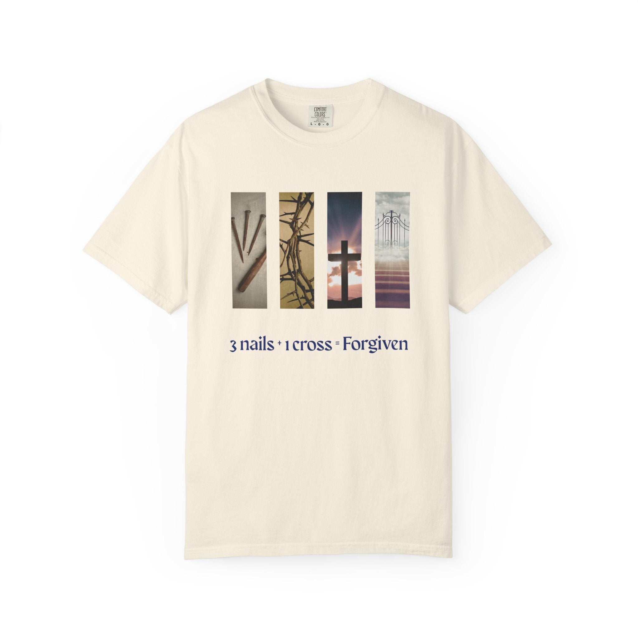 Forgiven Unisex T-Shirt - 3 Nails 1 Cross Design