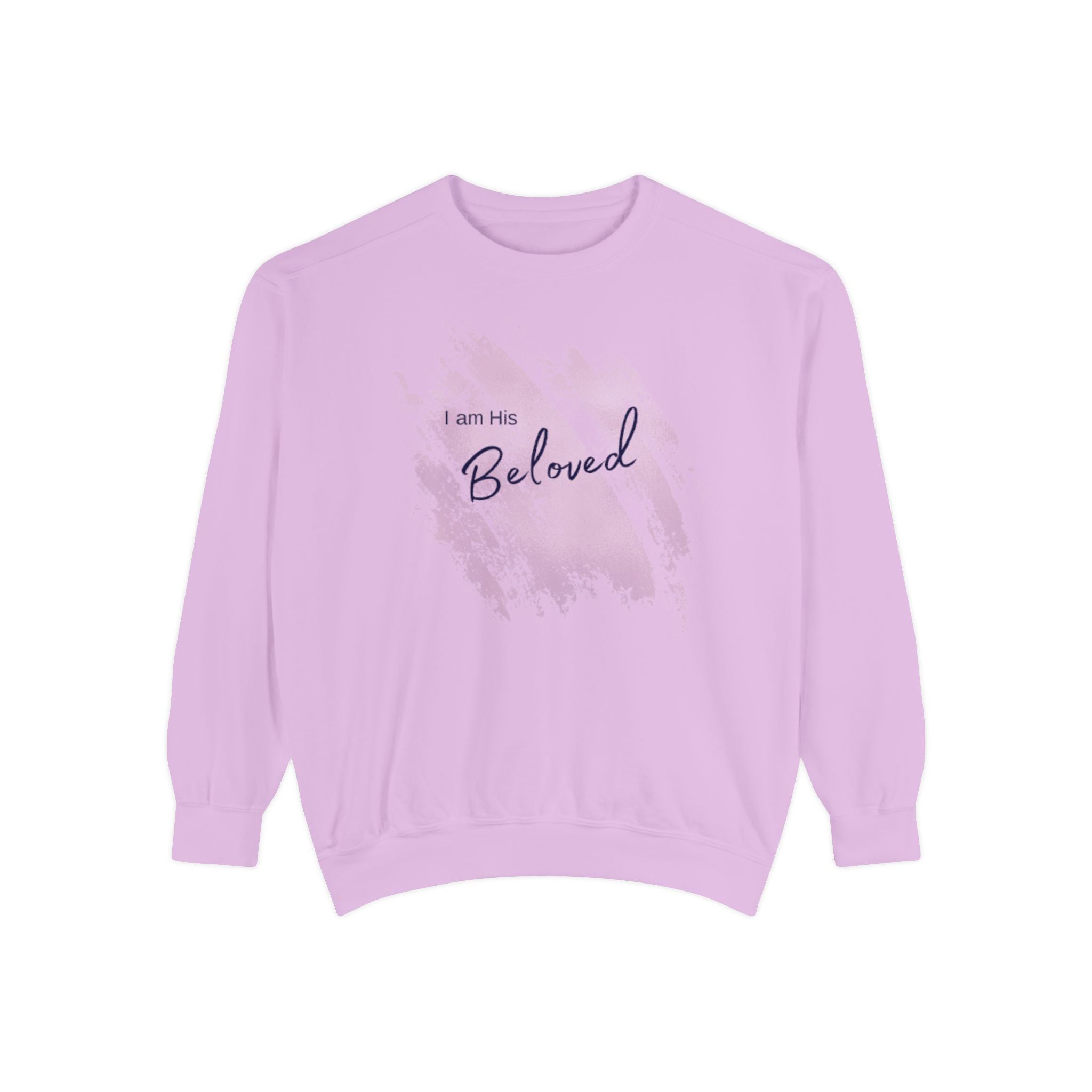 I Am His Beloved Paint Sweatshirt — Garment-Dyed Christian Faith Crewneck