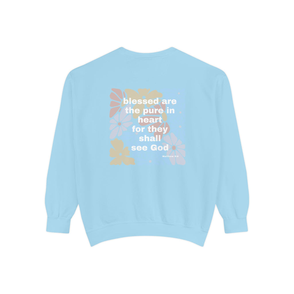 Bee-Attitudes Matthew 5:8 Garment-Dyed Sweatshirt