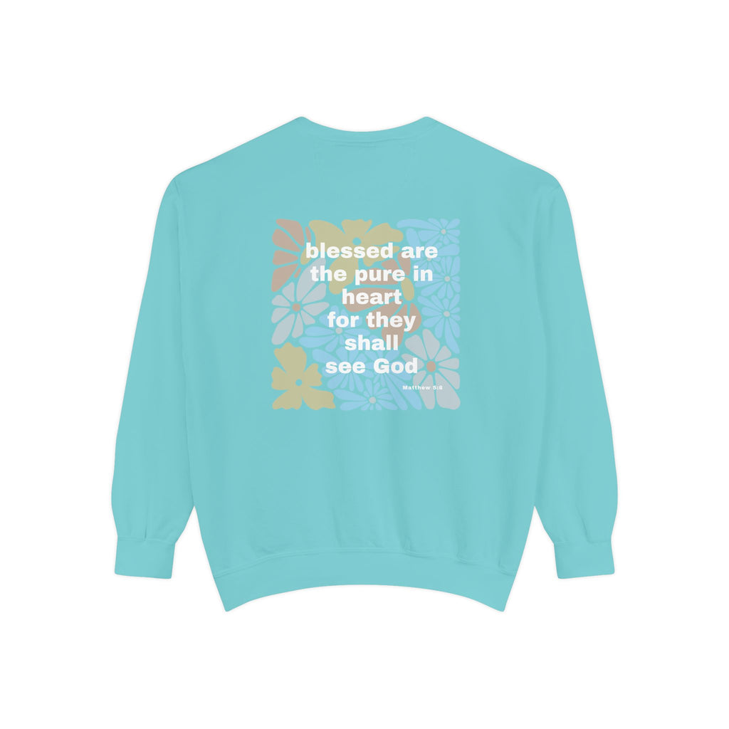 Bee-Attitudes Matthew 5:8 Garment-Dyed Sweatshirt