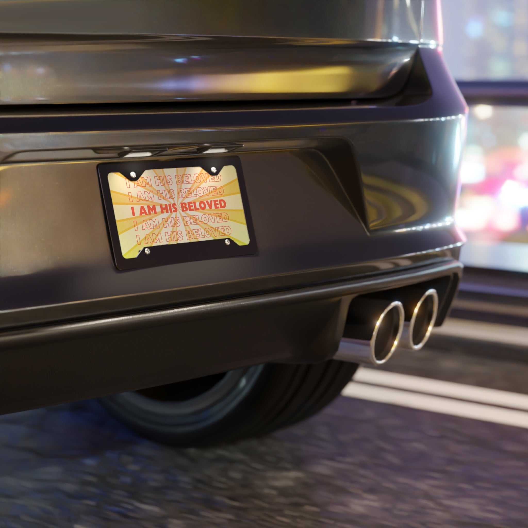 I am His Beloved Starburst License Plate