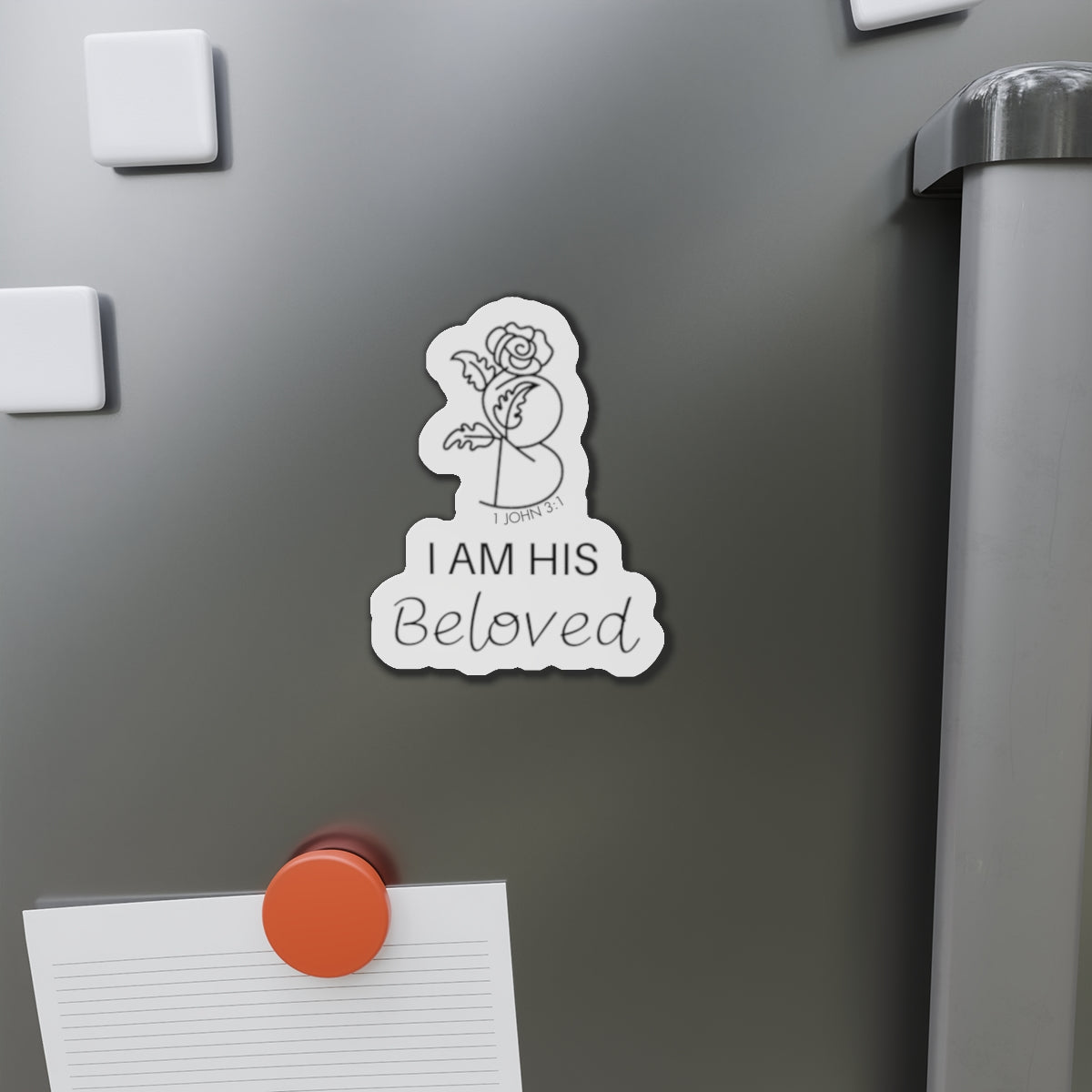 I am His Beloved Rose Die-Cut Magnets