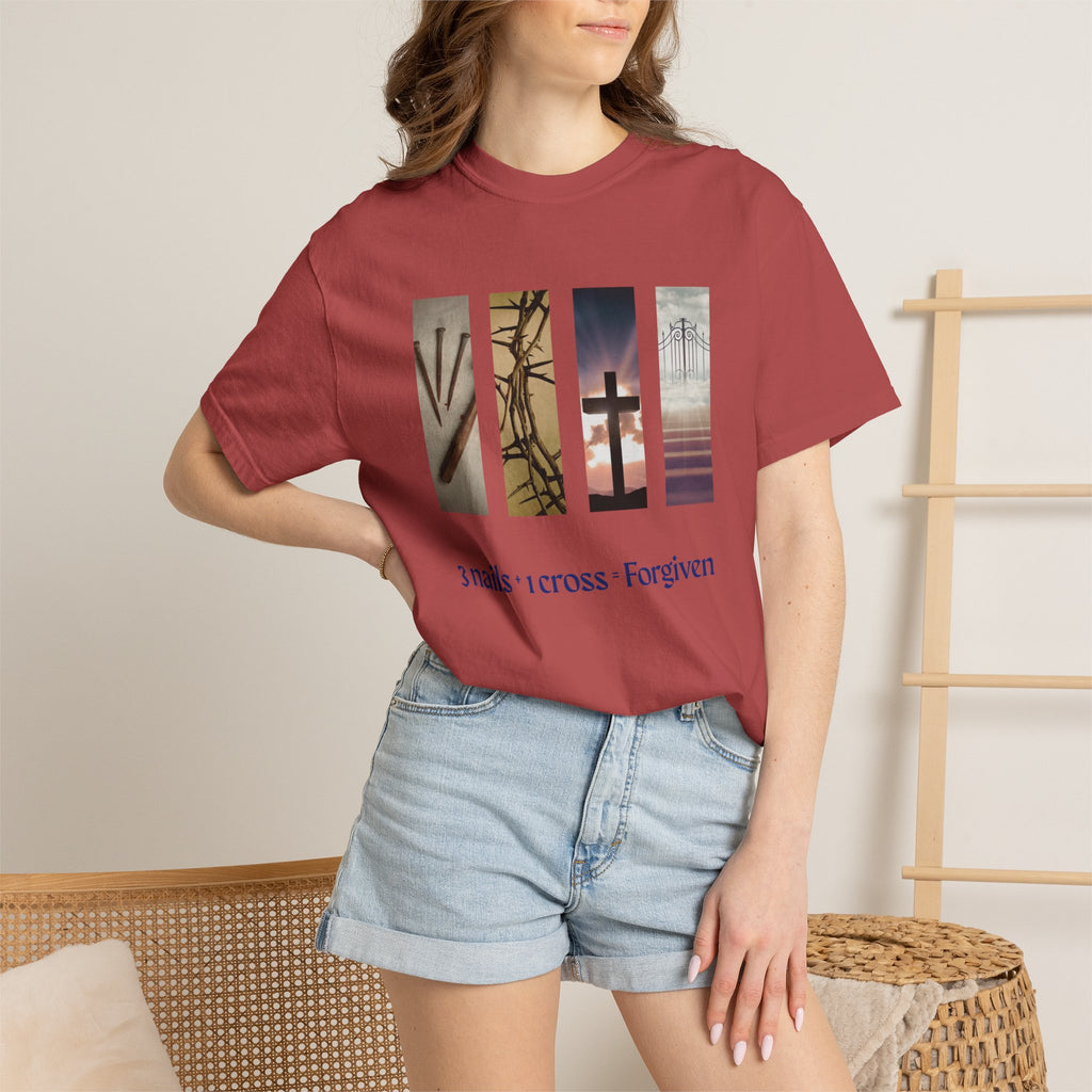 Forgiven Unisex T-Shirt - 3 Nails 1 Cross Design