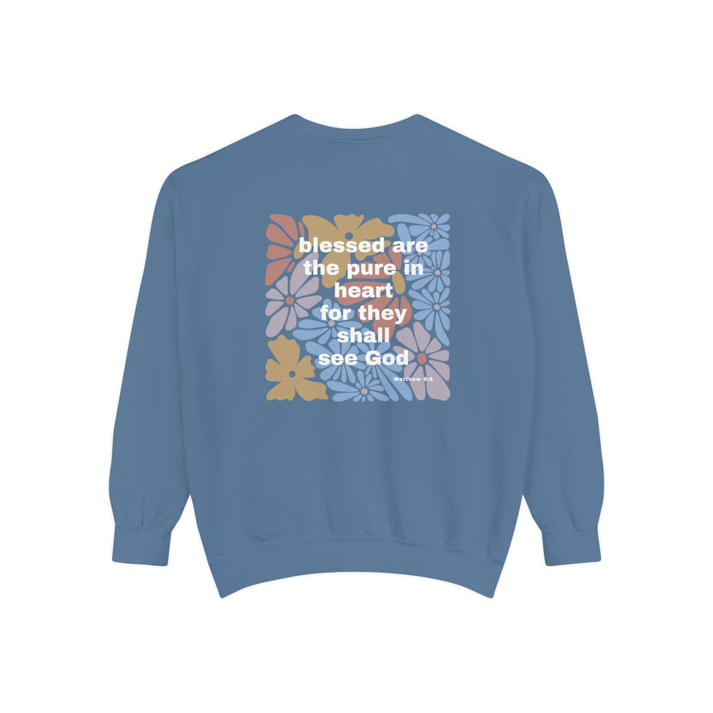 Bee-Attitudes Matthew 5:8 Garment-Dyed Sweatshirt