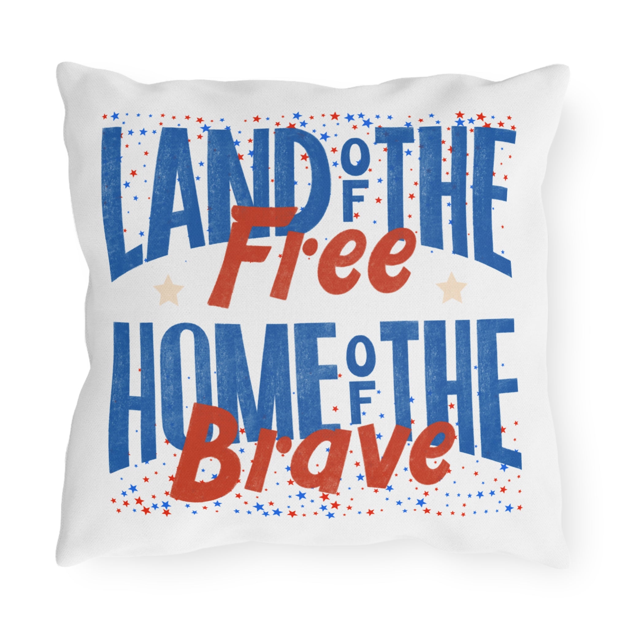 4th of July Barn Scene Outdoor Pillow | Land of the Free Home of the Brave Outdoor Pillow