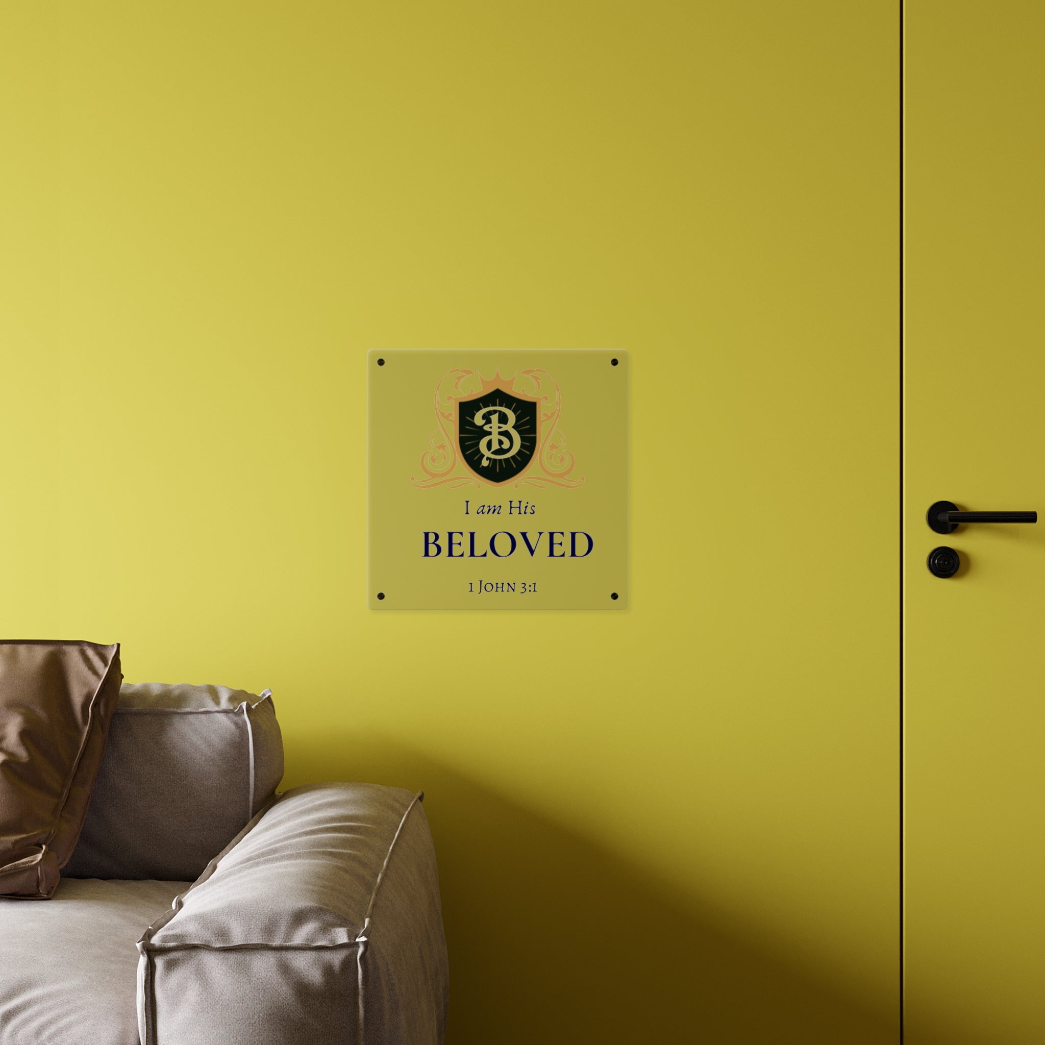 I am His Beloved Crested Elegant Acrylic Wall Art