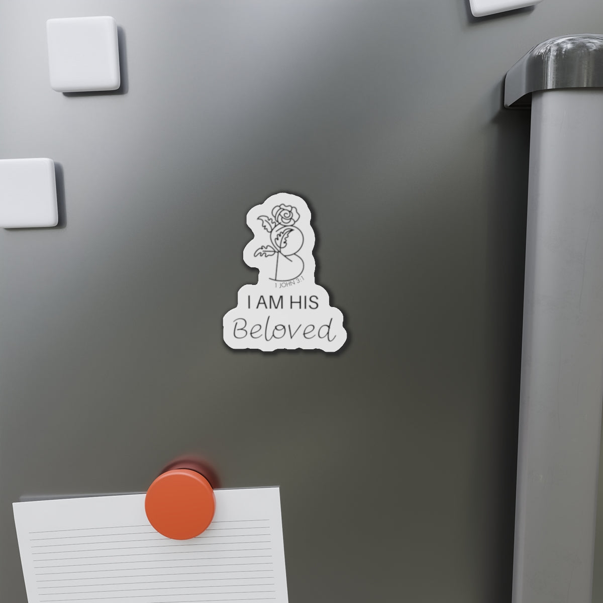 I am His Beloved Rose Die-Cut Magnets