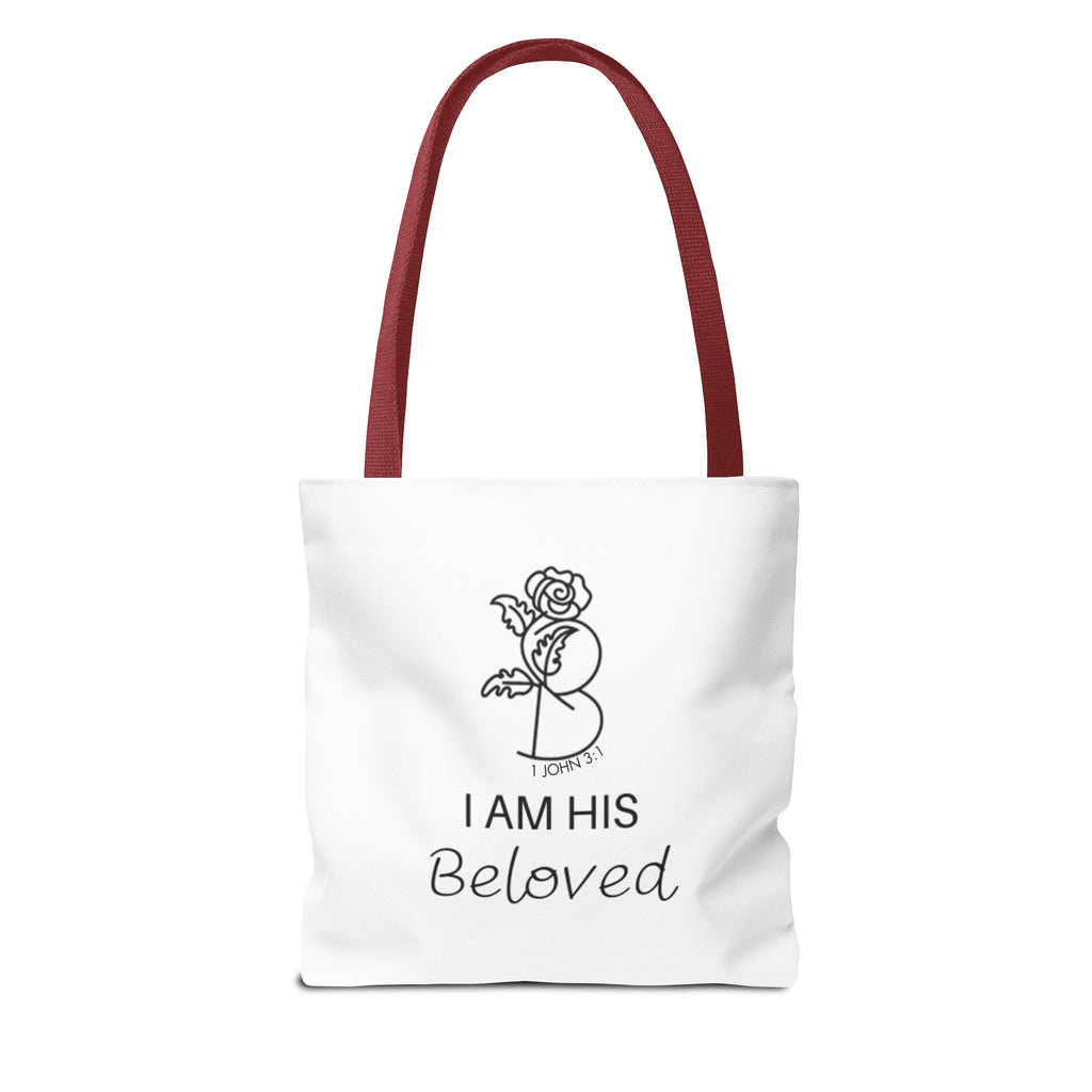 I am His Beloved Tote Bag (AOP)Rose