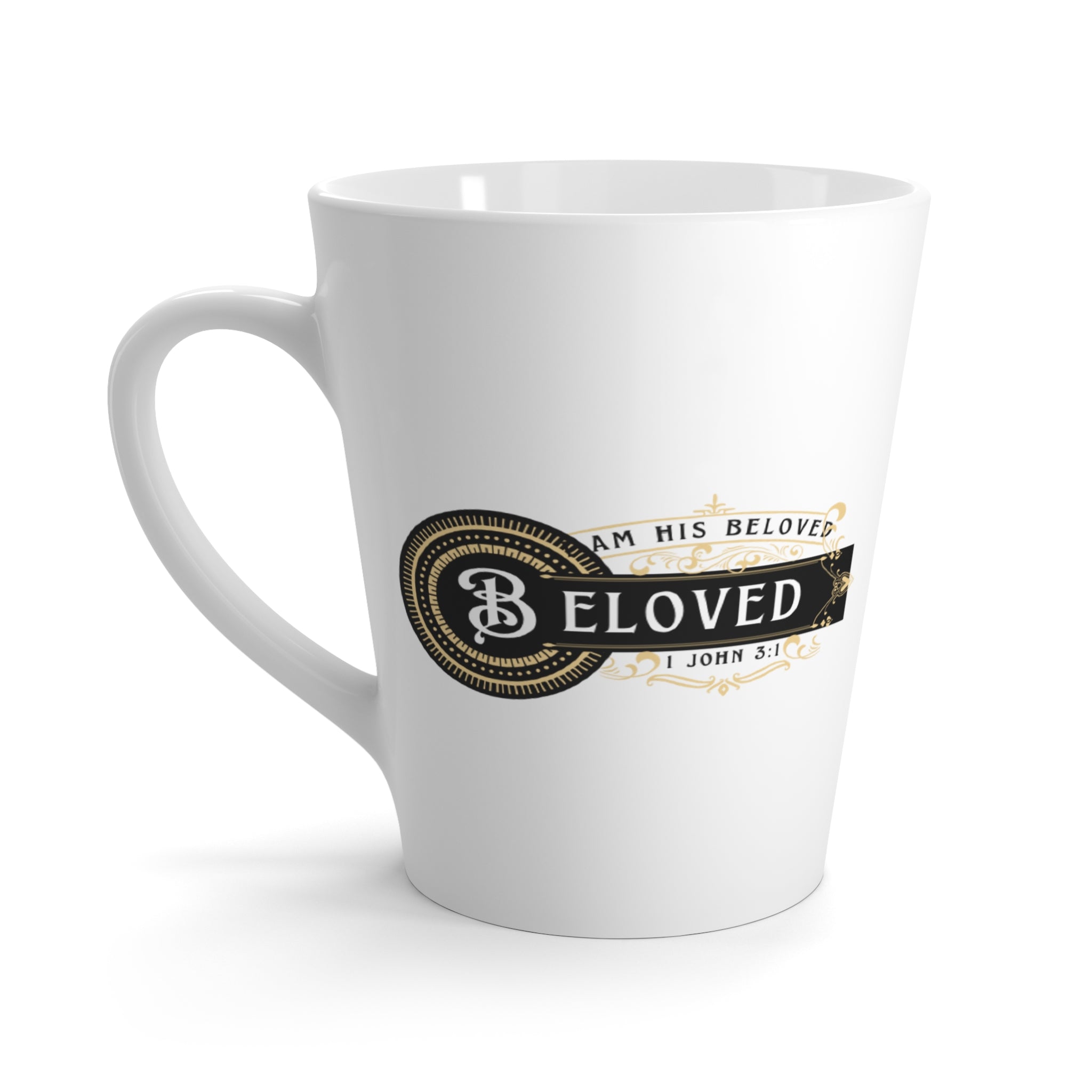 I am His Beloved Crested Latte Mug