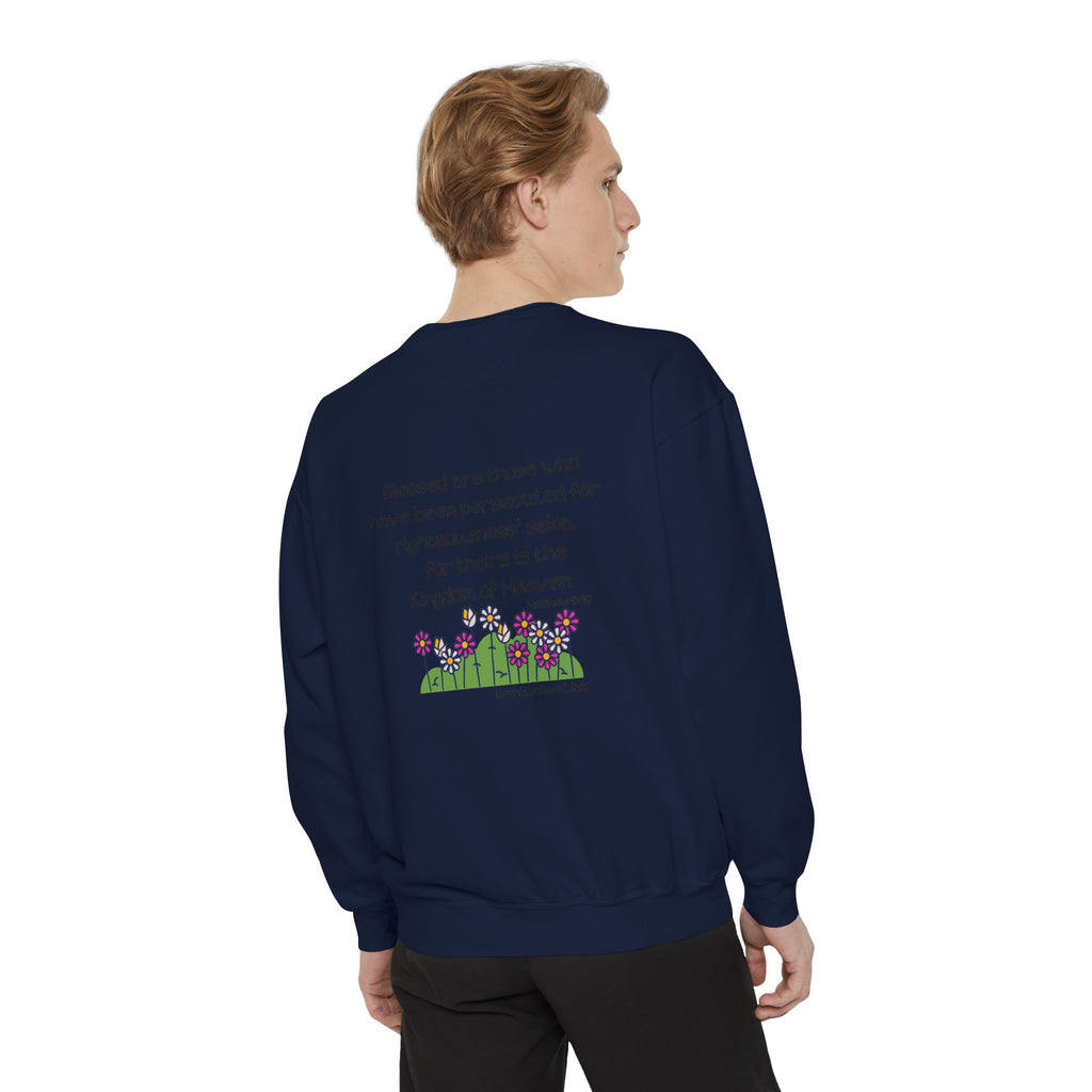 Bee-Attitudes Matthew 5:10 Garment-Dyed Sweatshirt