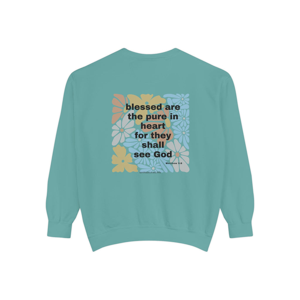Bee-Attitudes ~ Matthew 5:8 ~ Garment-Dyed Sweatshirt