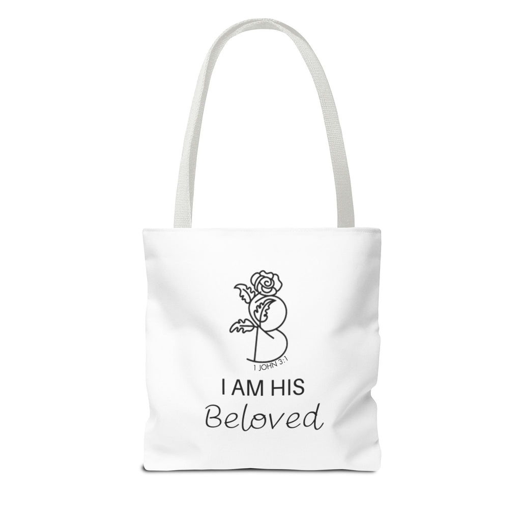 I am His Beloved Tote Bag (AOP)Rose