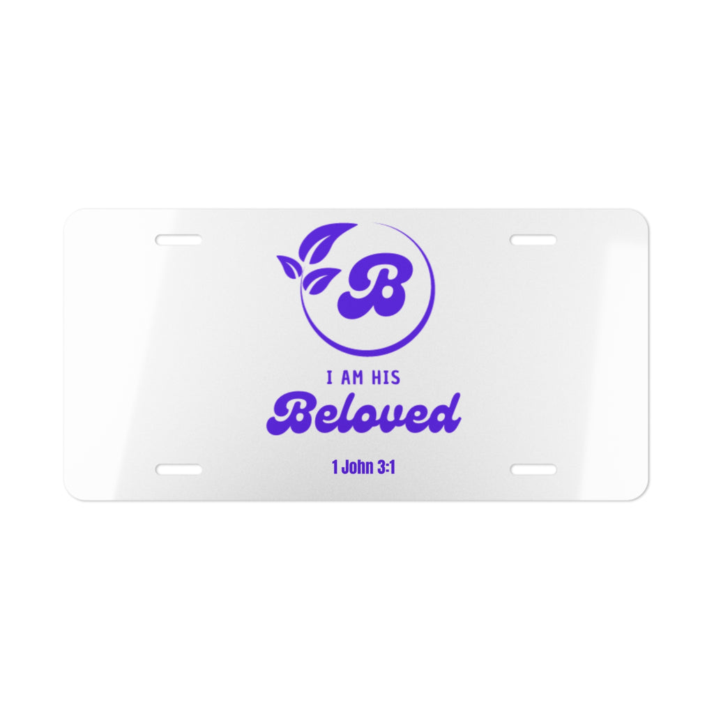 I am His Beloved Retro License Plate