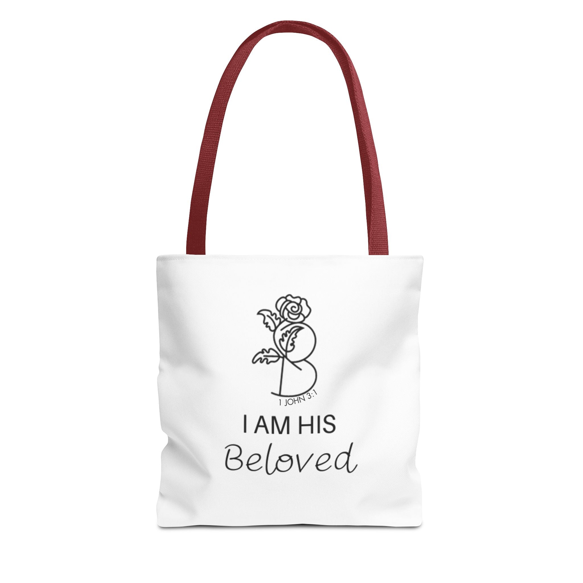 I am His Beloved Tote Bag (AOP)Rose
