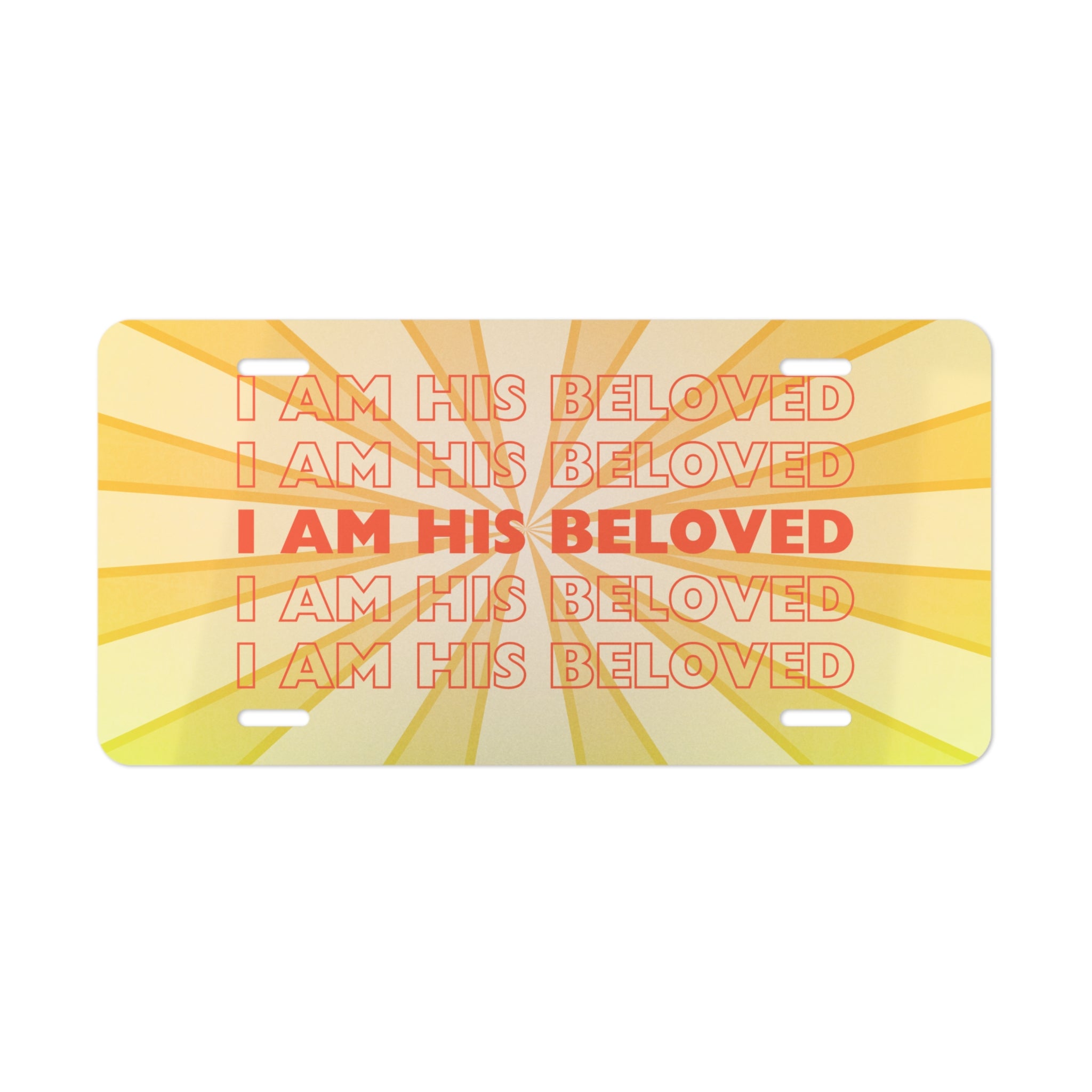 I am His Beloved Starburst License Plate