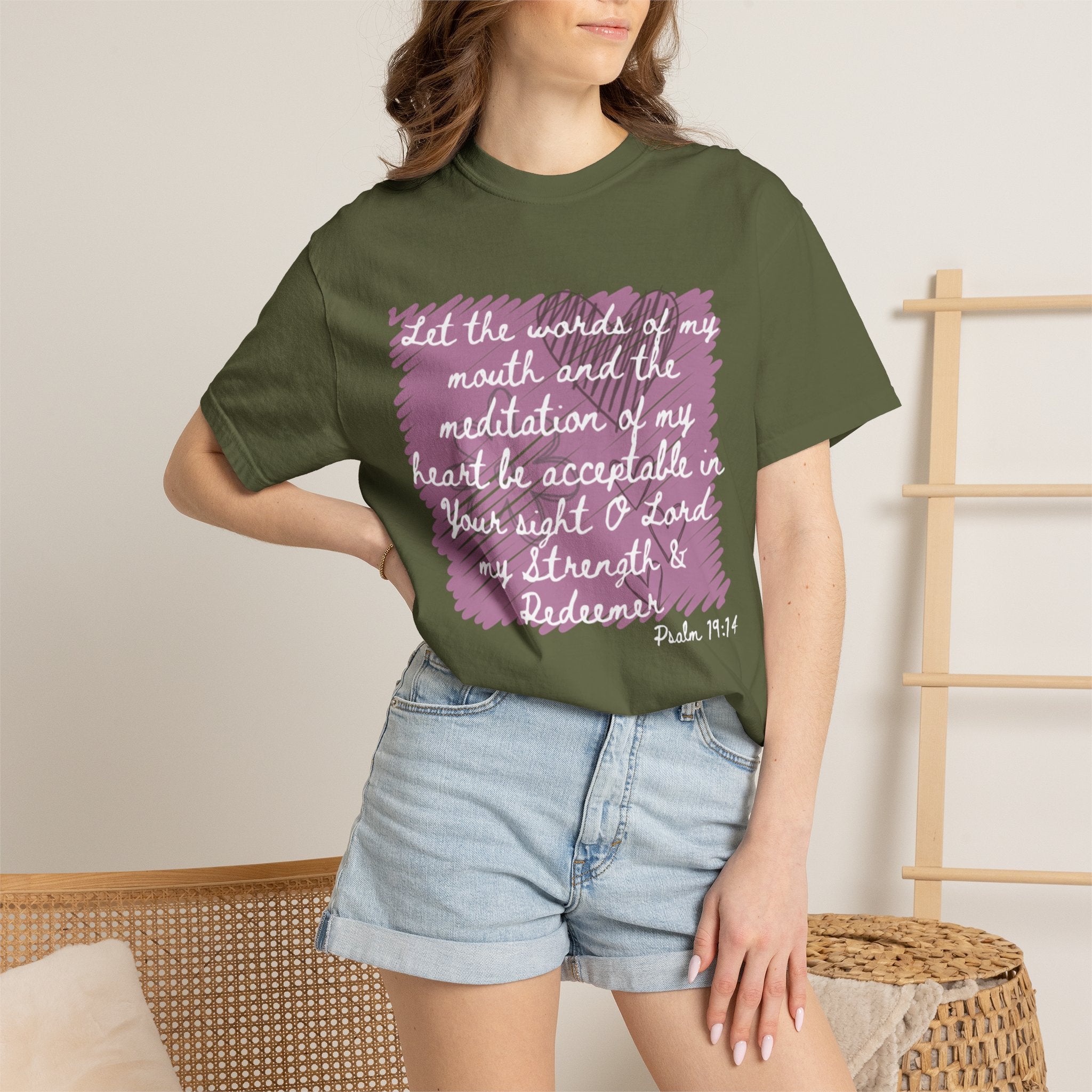 Favorite Verses ~ Let the Words of My Mouth ~ Psalms 19:14 T Shirt