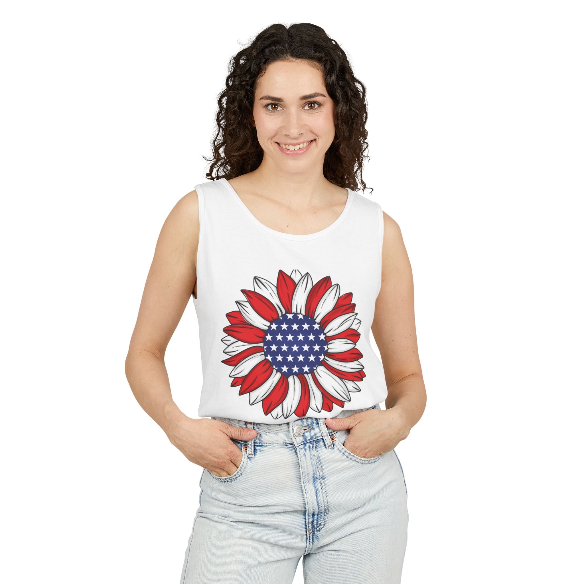 Patriotic Sunflower Tank Top