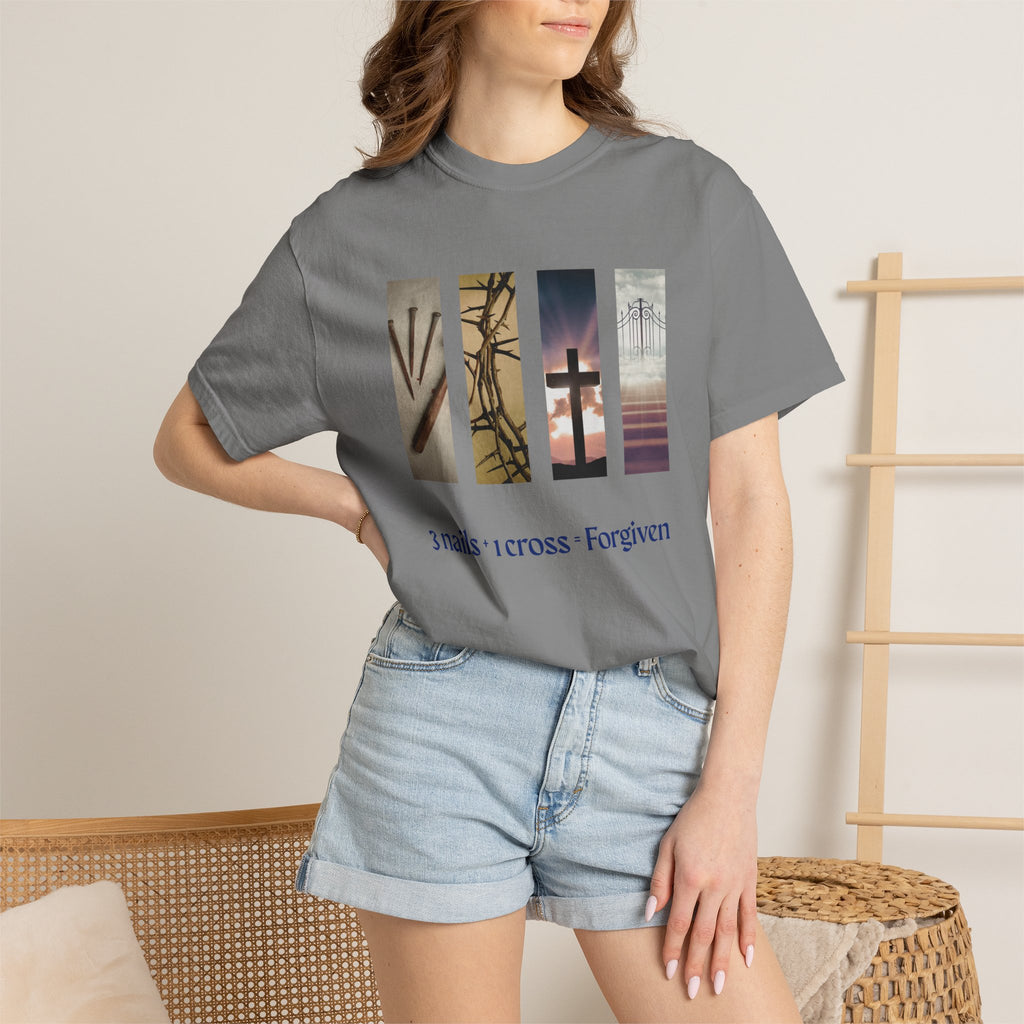 Forgiven Unisex T-Shirt - 3 Nails 1 Cross Design