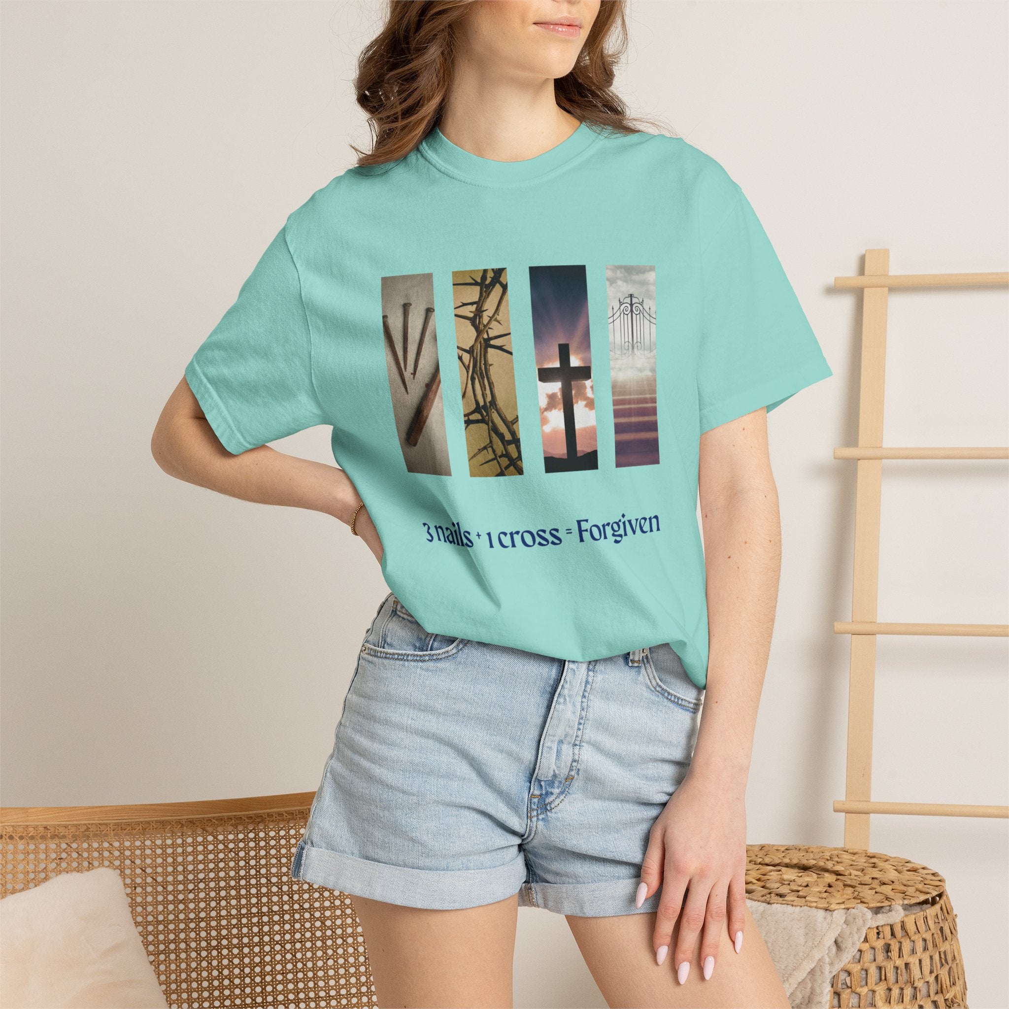 Forgiven Unisex T-Shirt - 3 Nails 1 Cross Design