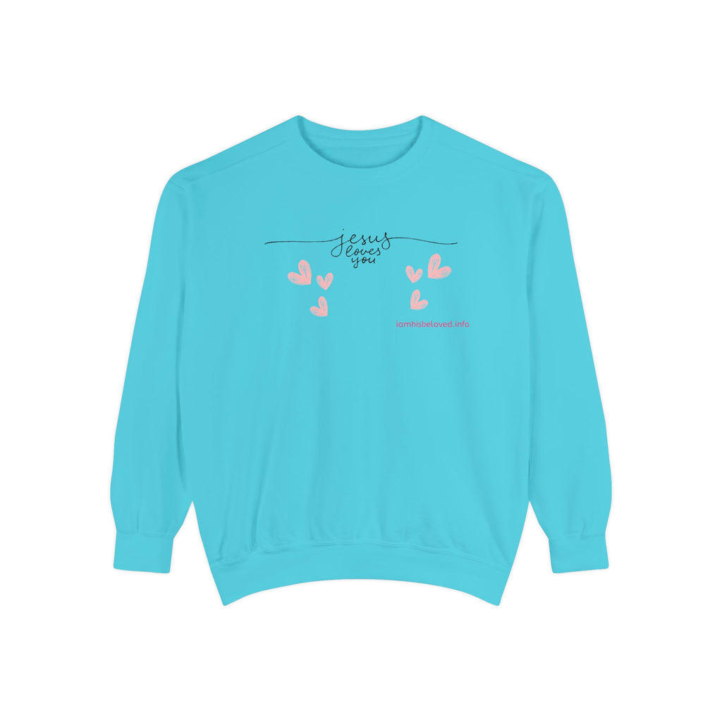 Favorite Hyms ~ Jesus Loves You Garment-Dyed Sweatshirt