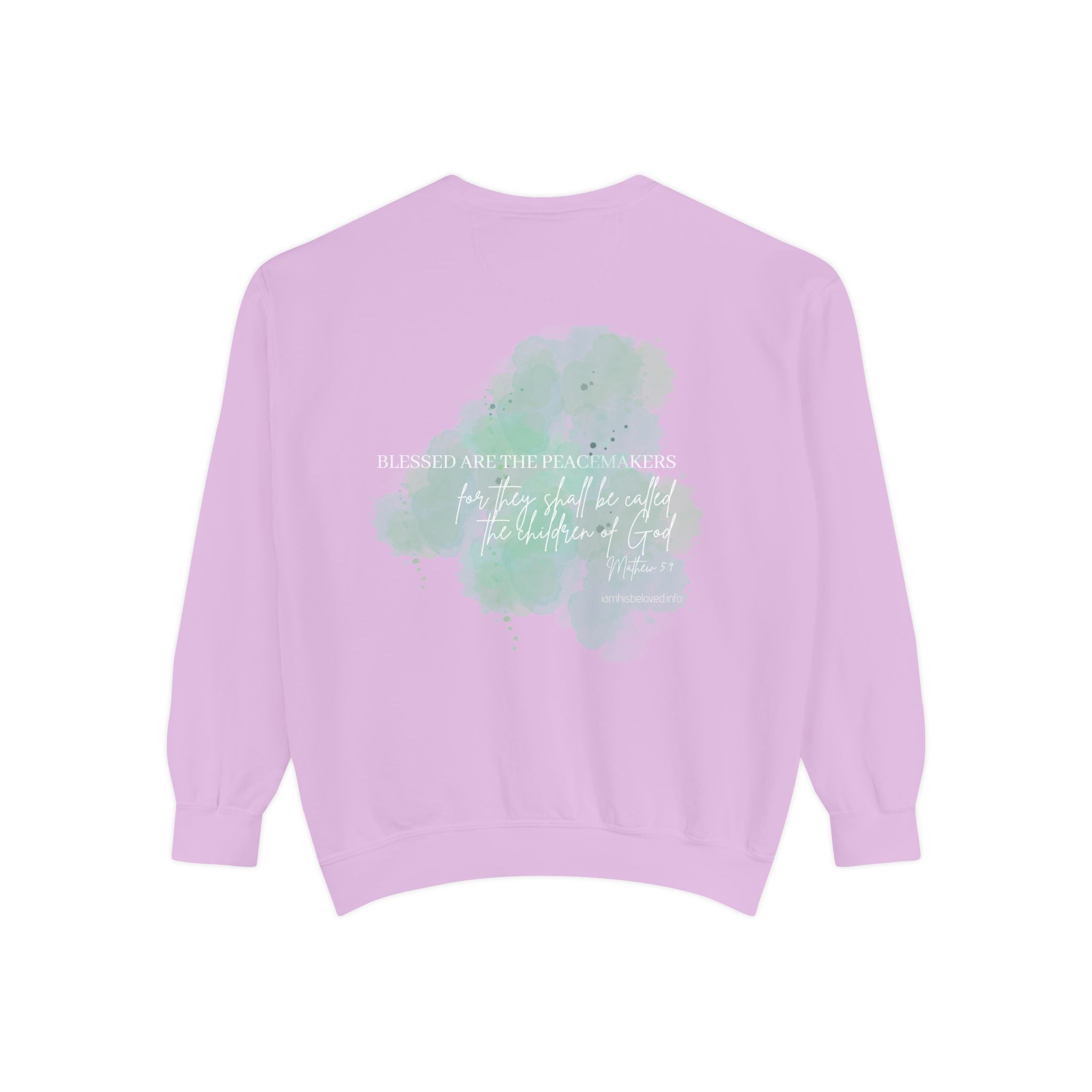 Bee-Attitudes ~ Matthew 5:9 ~ Garment-Dyed Sweatshirt White Letters