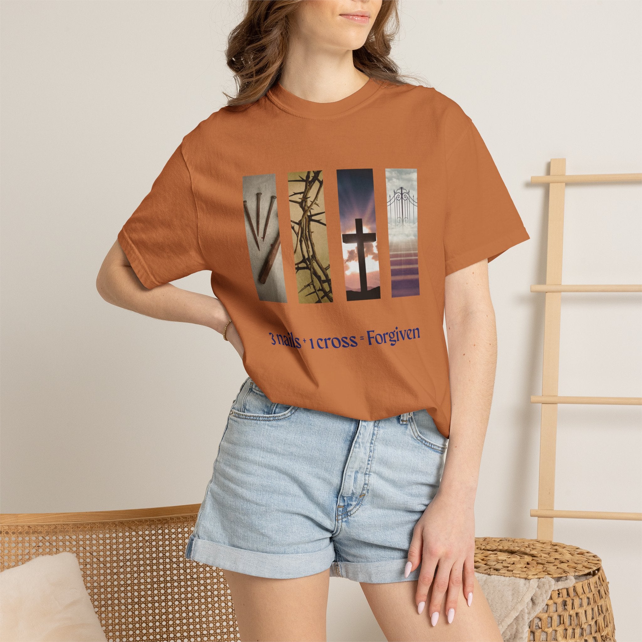 Forgiven Unisex T-Shirt - 3 Nails 1 Cross Design
