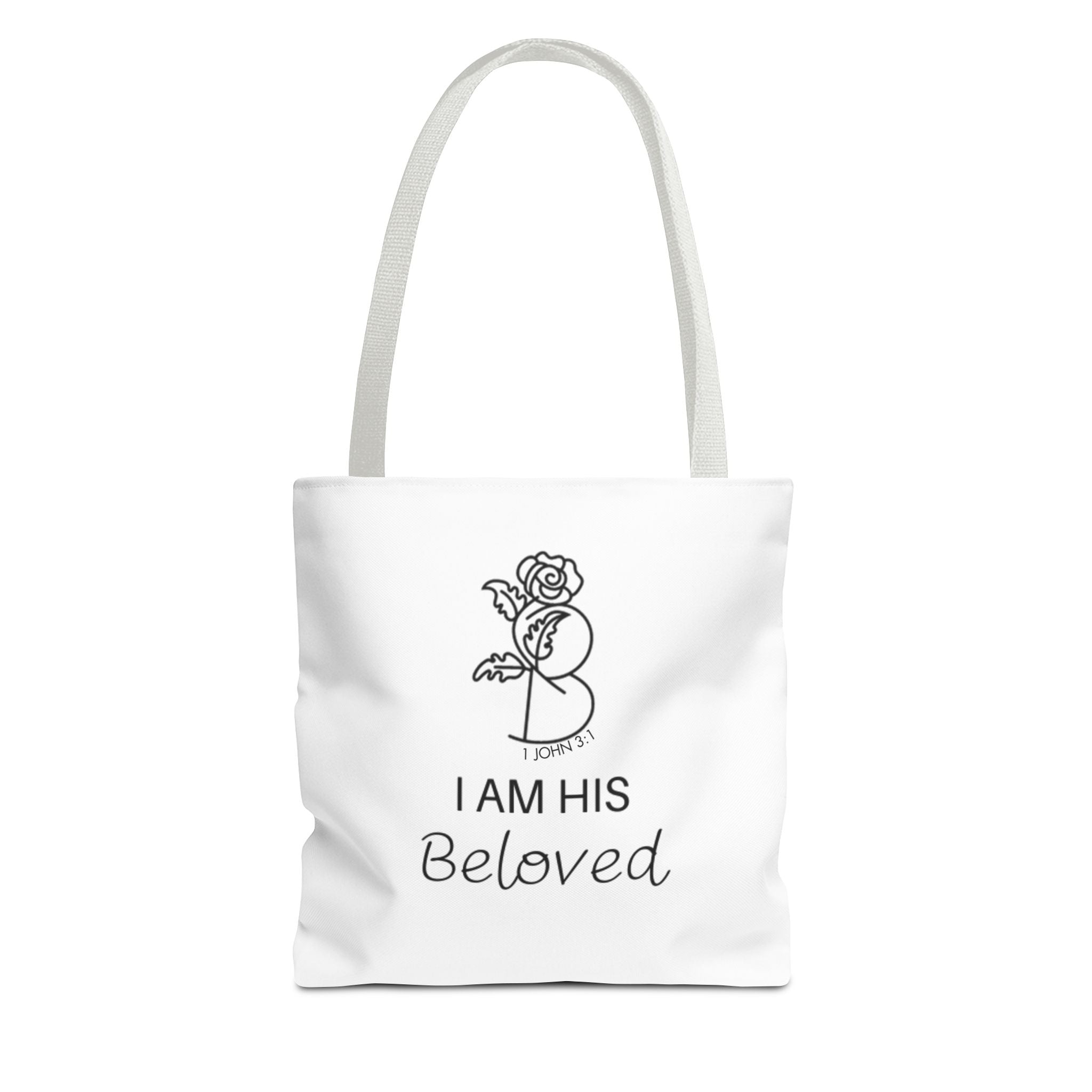 I am His Beloved Tote Bag (AOP)Rose