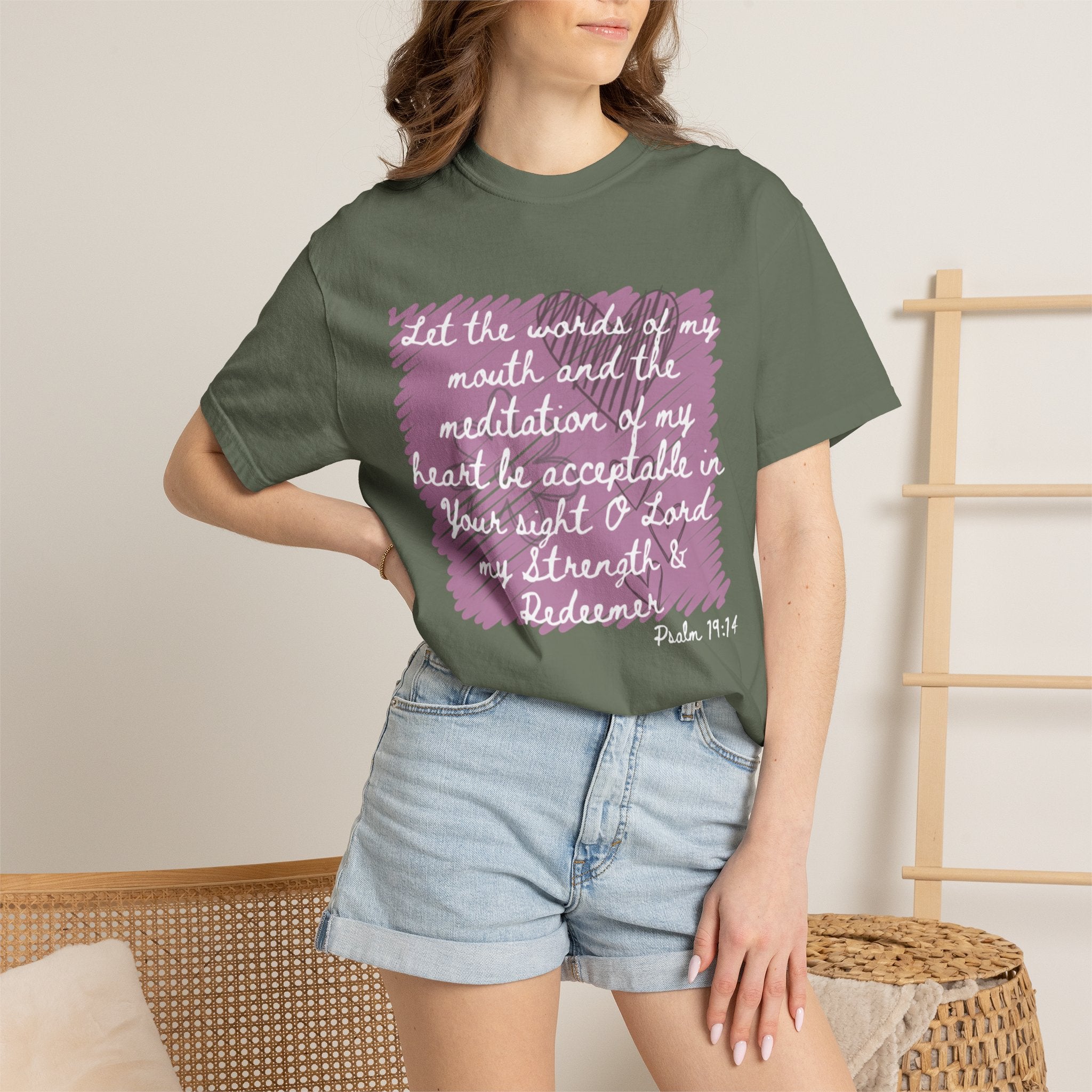 Favorite Verses ~ Let the Words of My Mouth ~ Psalms 19:14 T Shirt