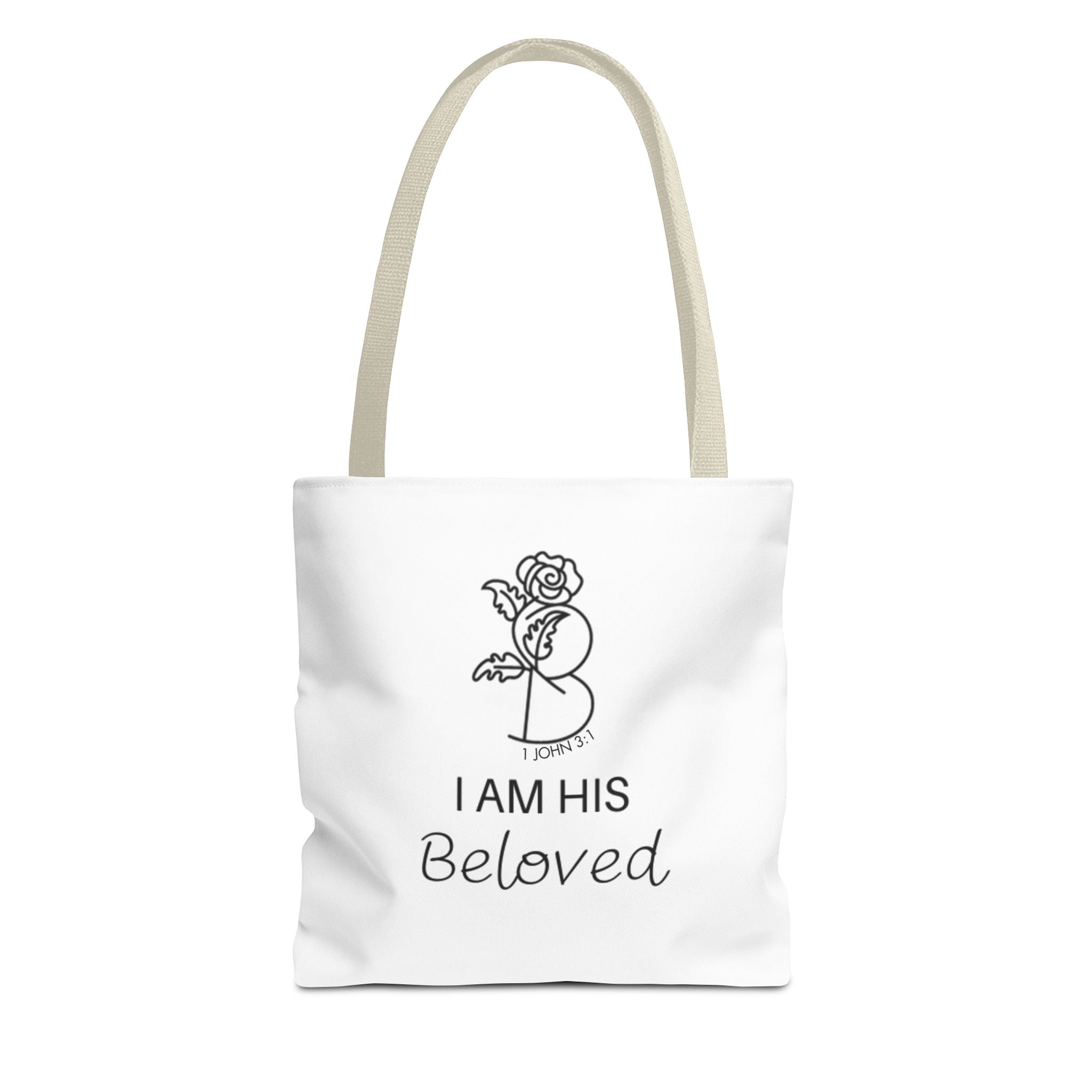 I am His Beloved Tote Bag (AOP)Rose