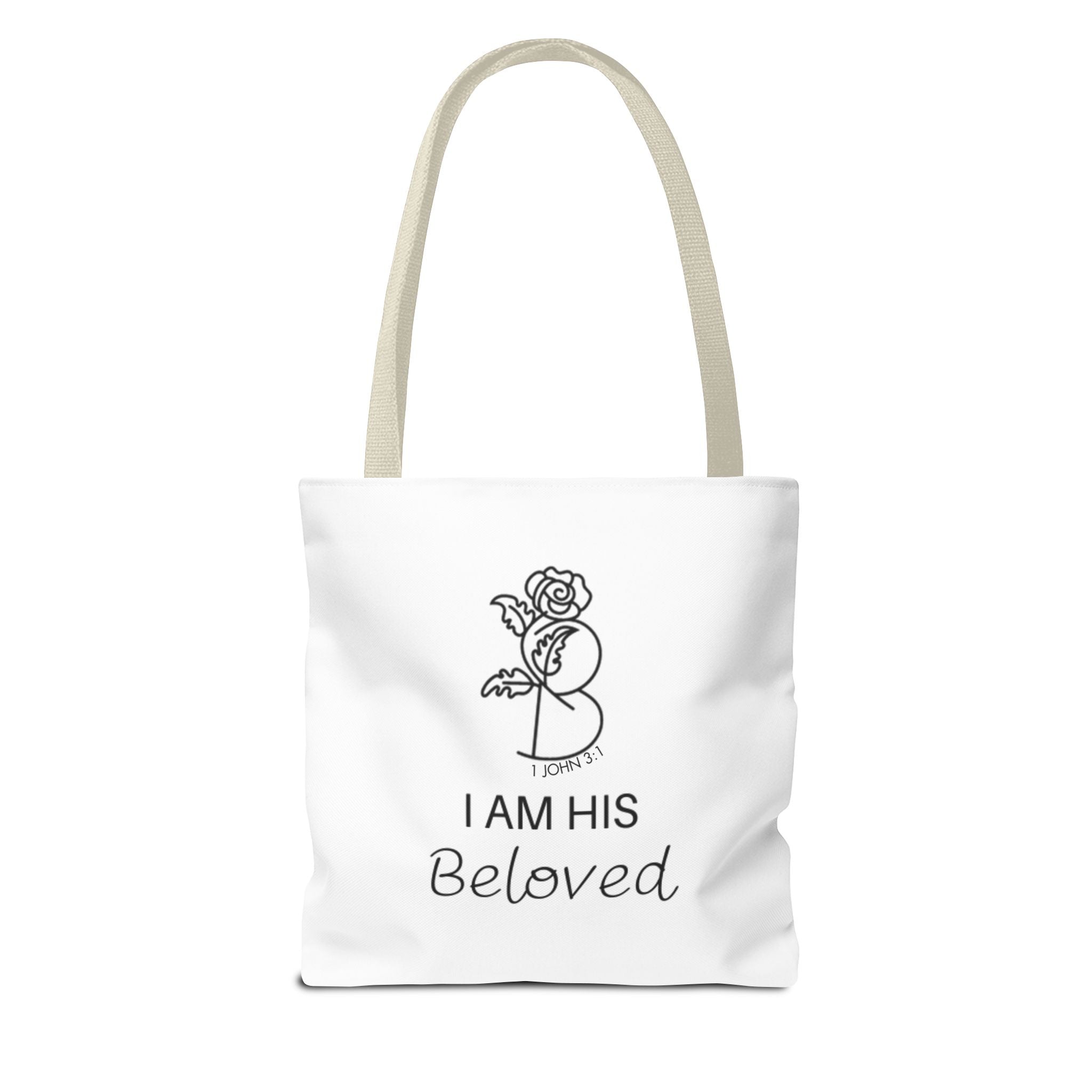 I am His Beloved Tote Bag (AOP)Rose