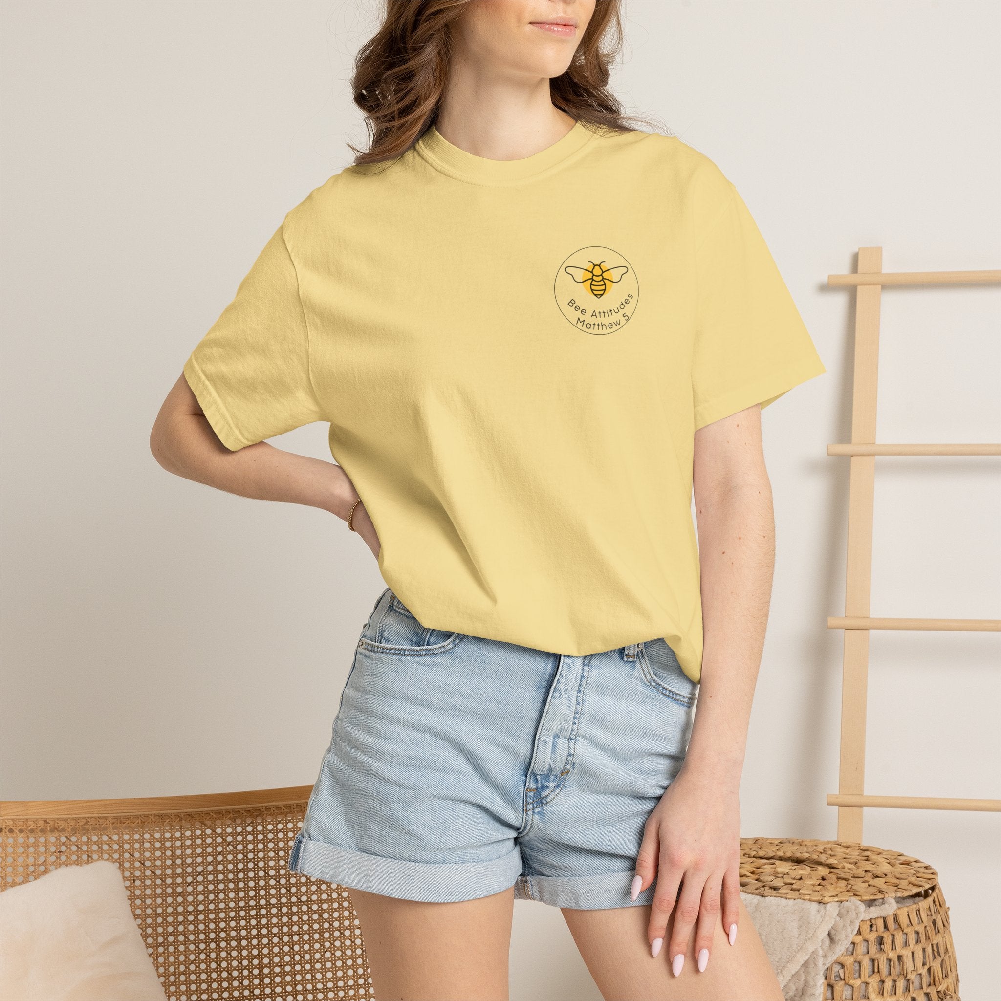 Bee-Attitudes 5:8 T-Shirt (Dark Letters)