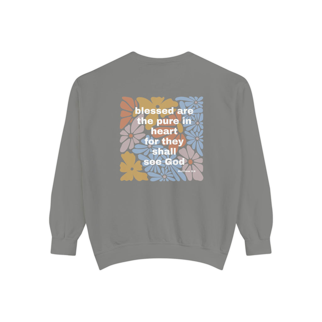 Bee-Attitudes Matthew 5:8 Garment-Dyed Sweatshirt