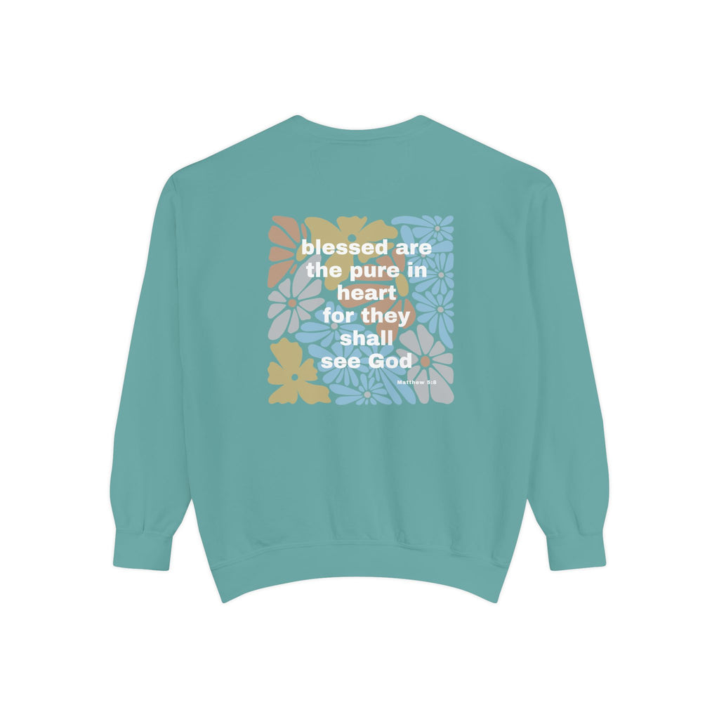 Bee-Attitudes Matthew 5:8 Garment-Dyed Sweatshirt