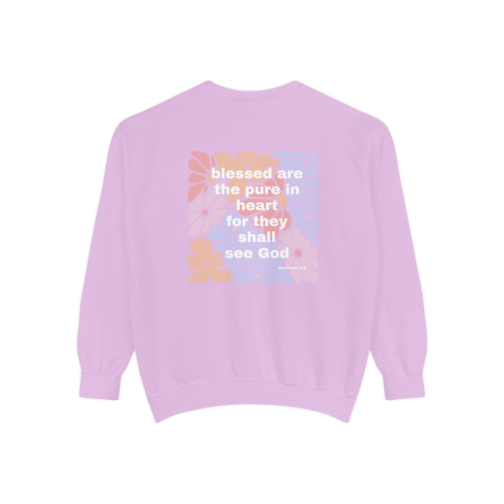 Bee-Attitudes Matthew 5:8 Garment-Dyed Sweatshirt
