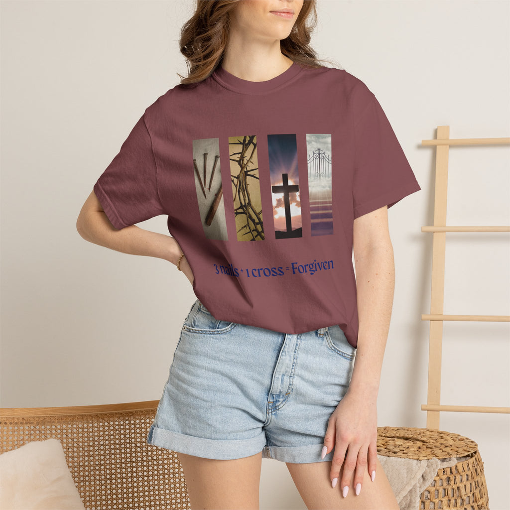 Forgiven Unisex T-Shirt - 3 Nails 1 Cross Design