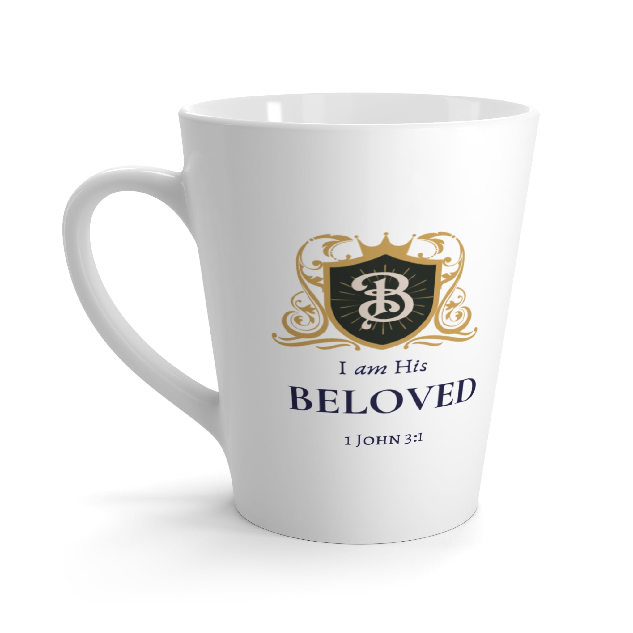I am His Beloved Crested Latte Mug