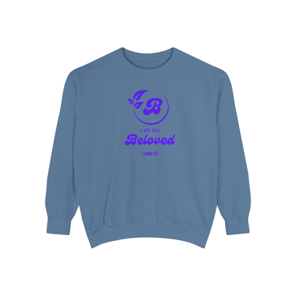 I am His Beloved Retro Garment-Dyed Sweatshirt
